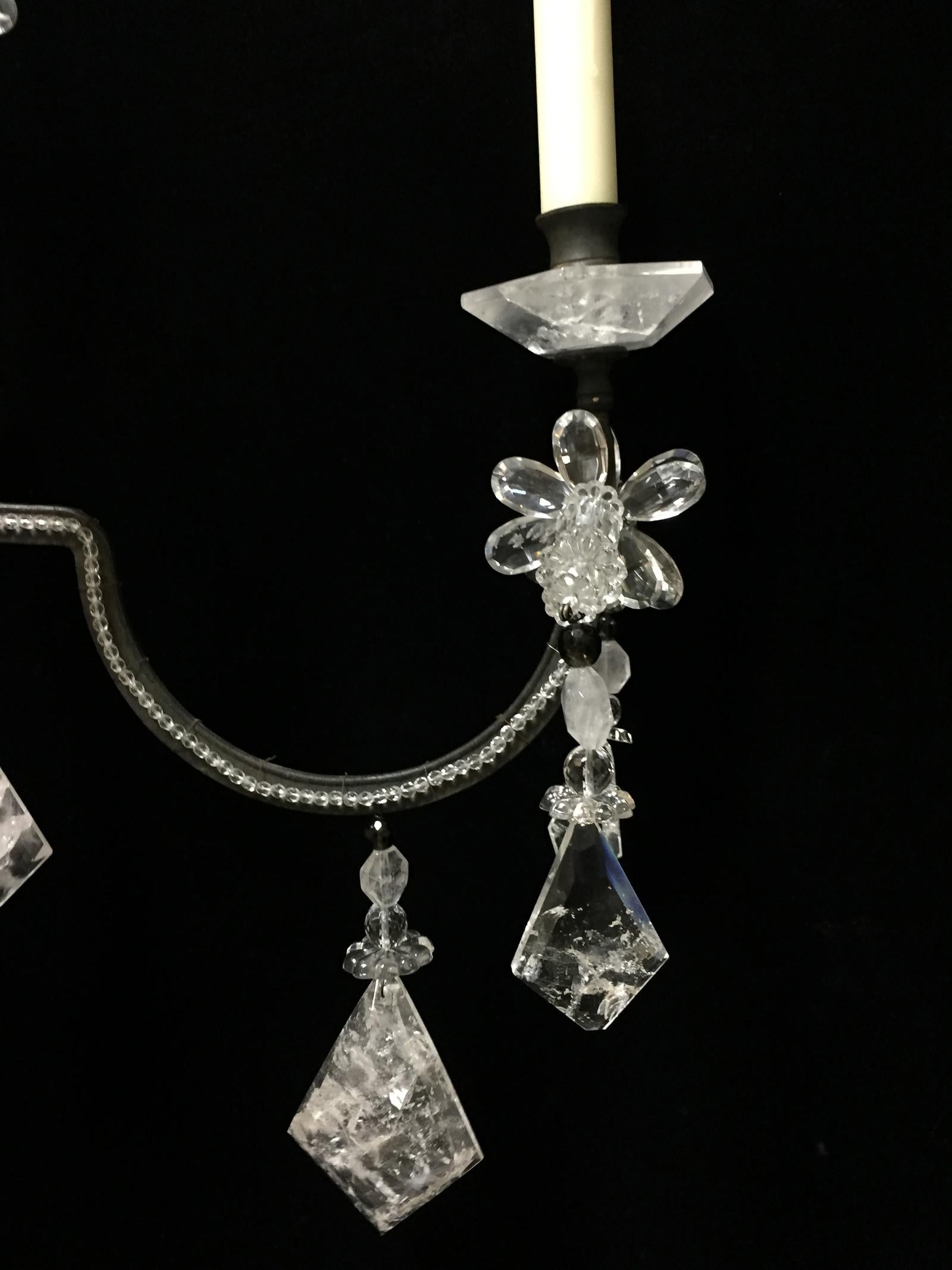 Lustre à douze lumières en cristal de roche de style néoclassique en vente 6