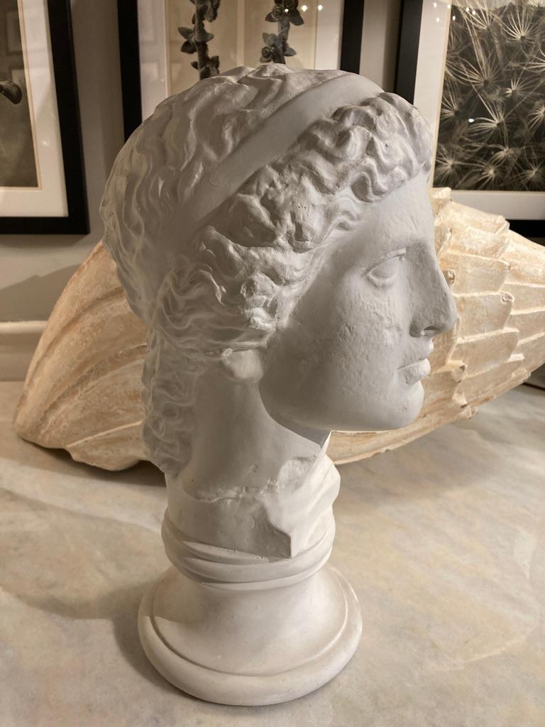Cast Neoclassical Style Roman Plaster Bust of a God