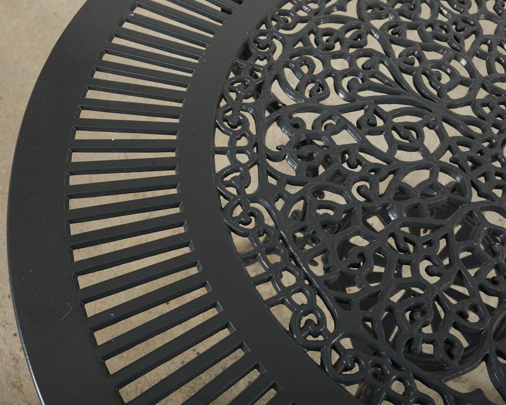 Neoclassical Style Round Aluminum Patio Garden Dining Table For Sale 5