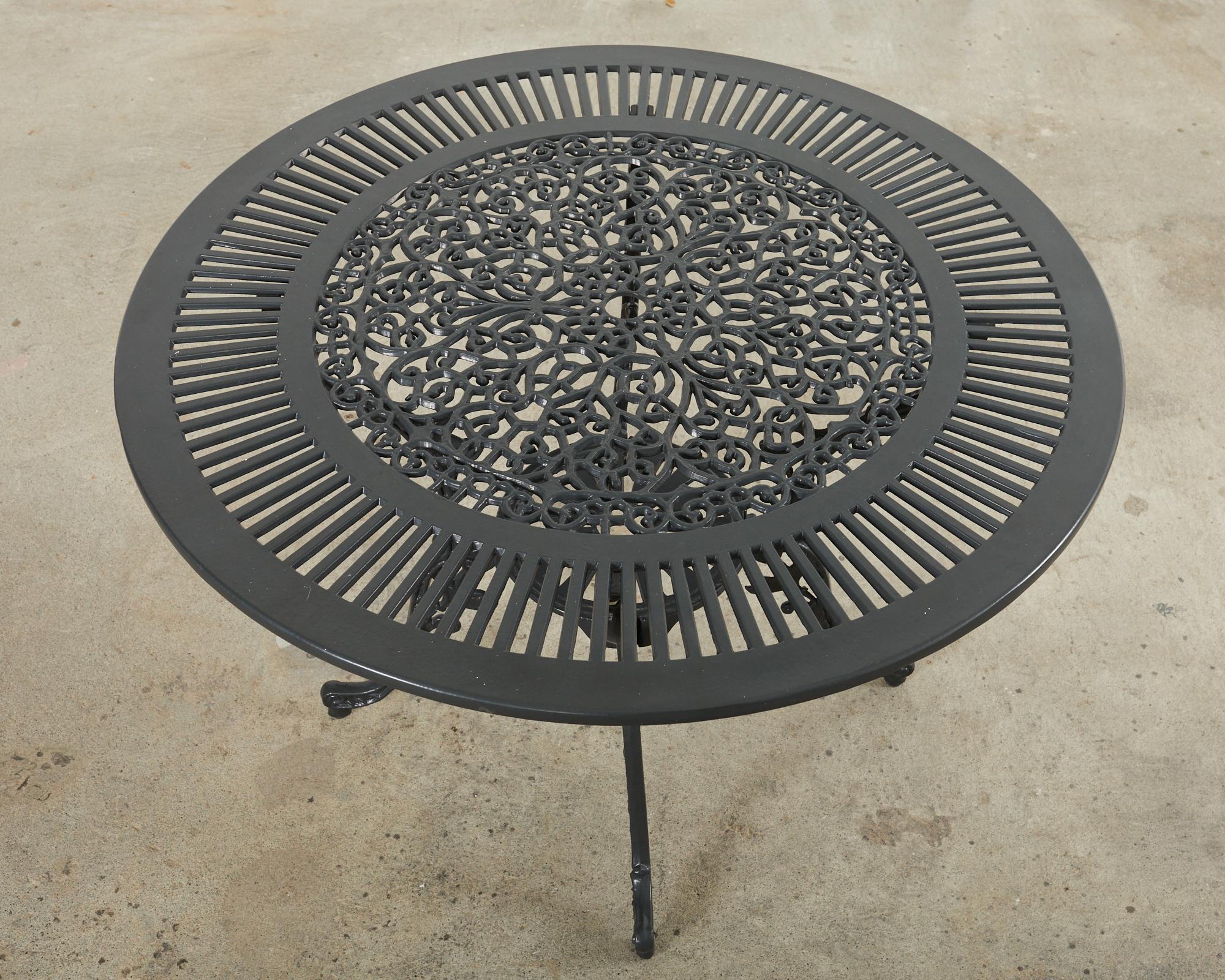 Neoclassical Style Round Aluminum Patio Garden Dining Table For Sale 7