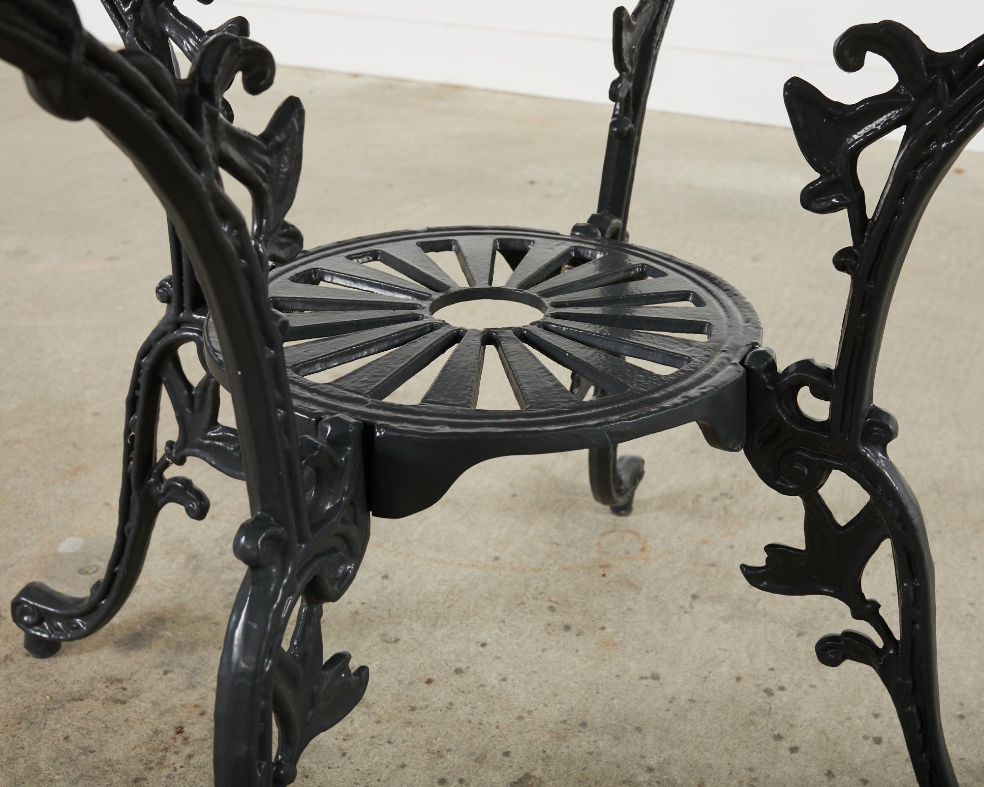 Neoclassical Style Round Aluminum Patio Garden Dining Table For Sale 7