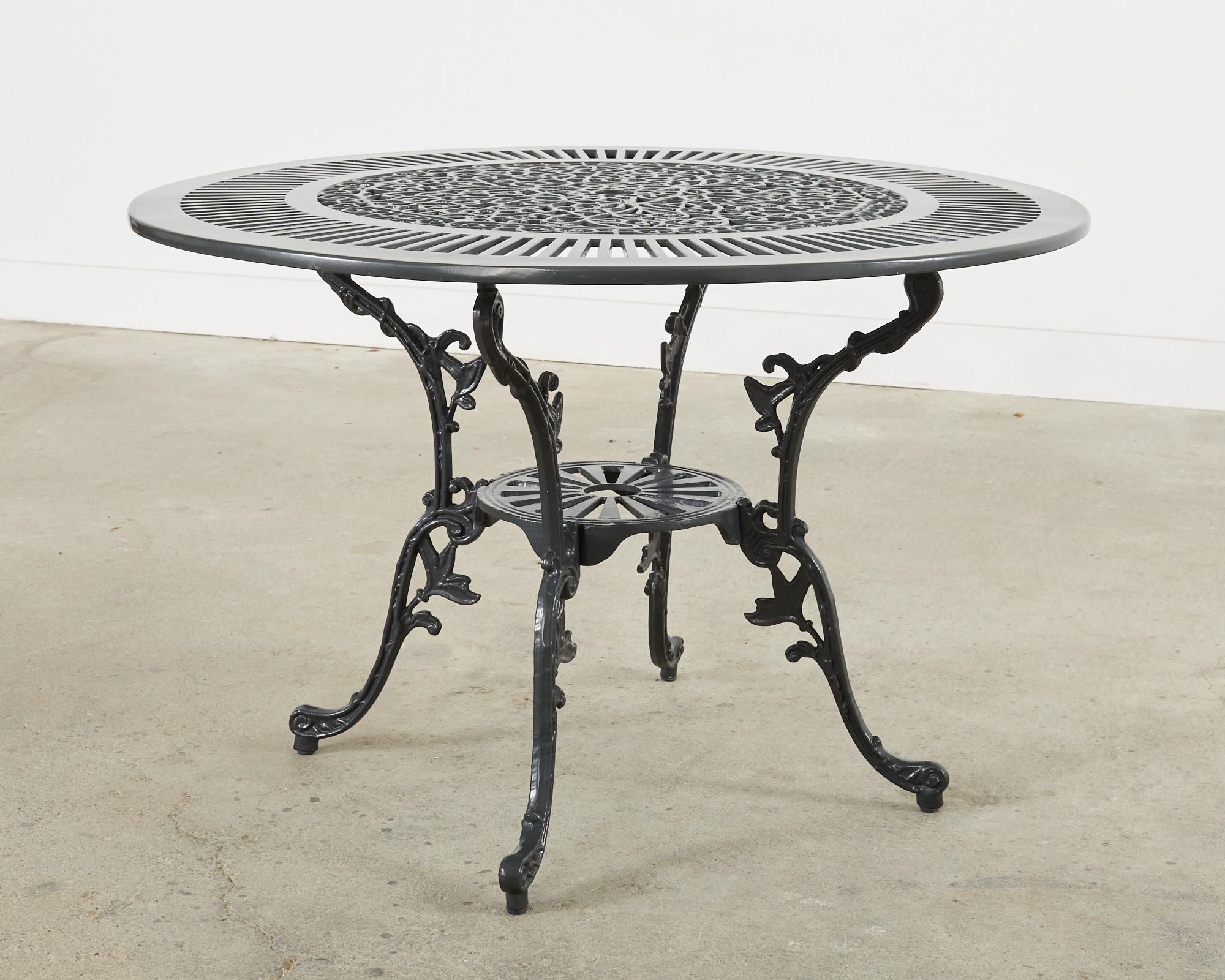 Neoclassical Style Round Aluminum Patio Garden Dining Table For Sale 13