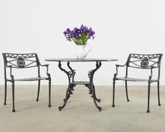 Neoclassical Style Round Aluminum Patio Garden Dining Table