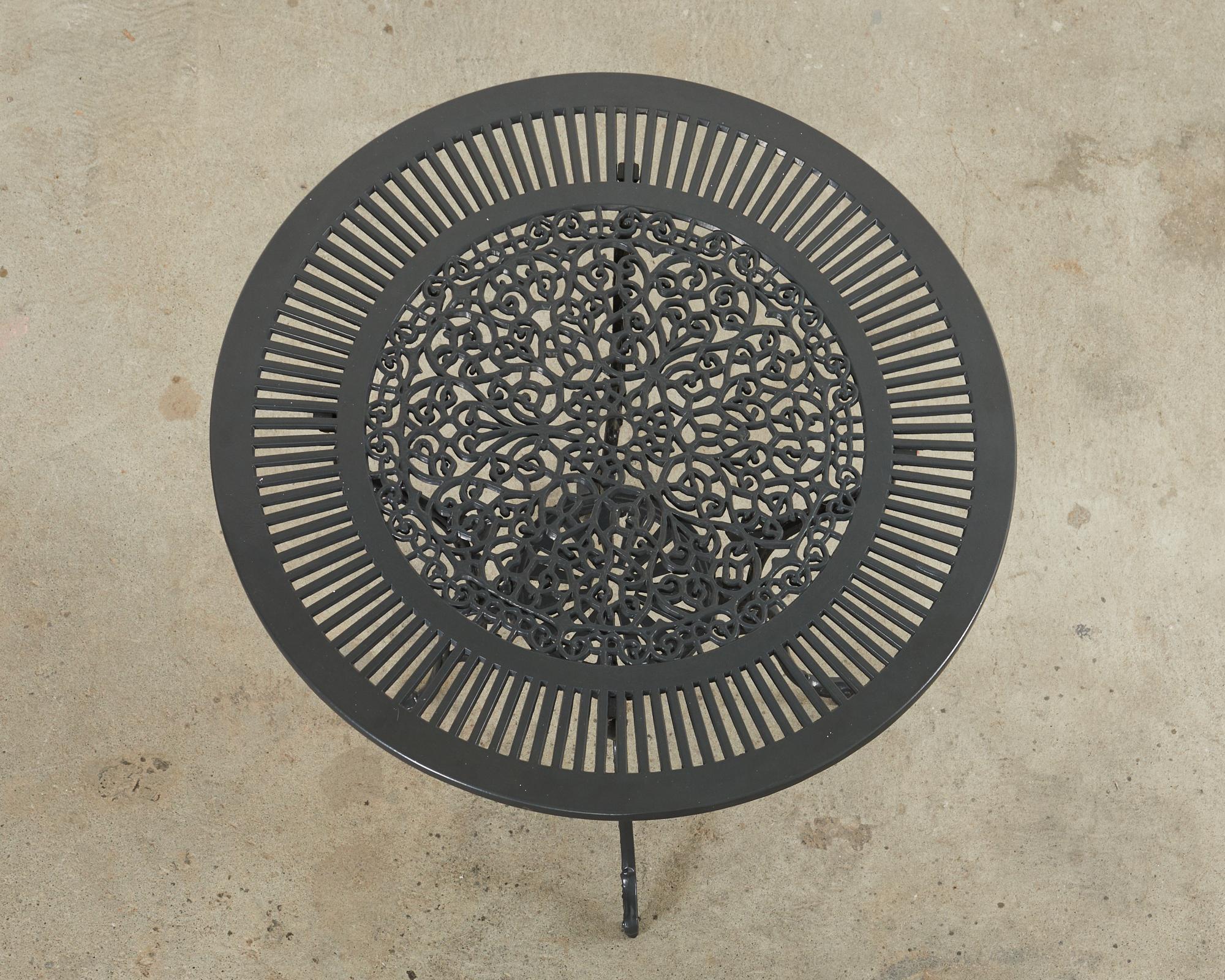 Neoclassical Style Round Aluminum Patio Garden Dining Table For Sale 1