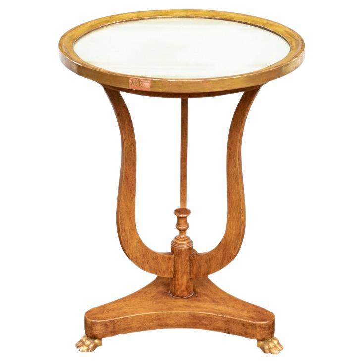 Neoclassical Style Round End Table with Tripod Base