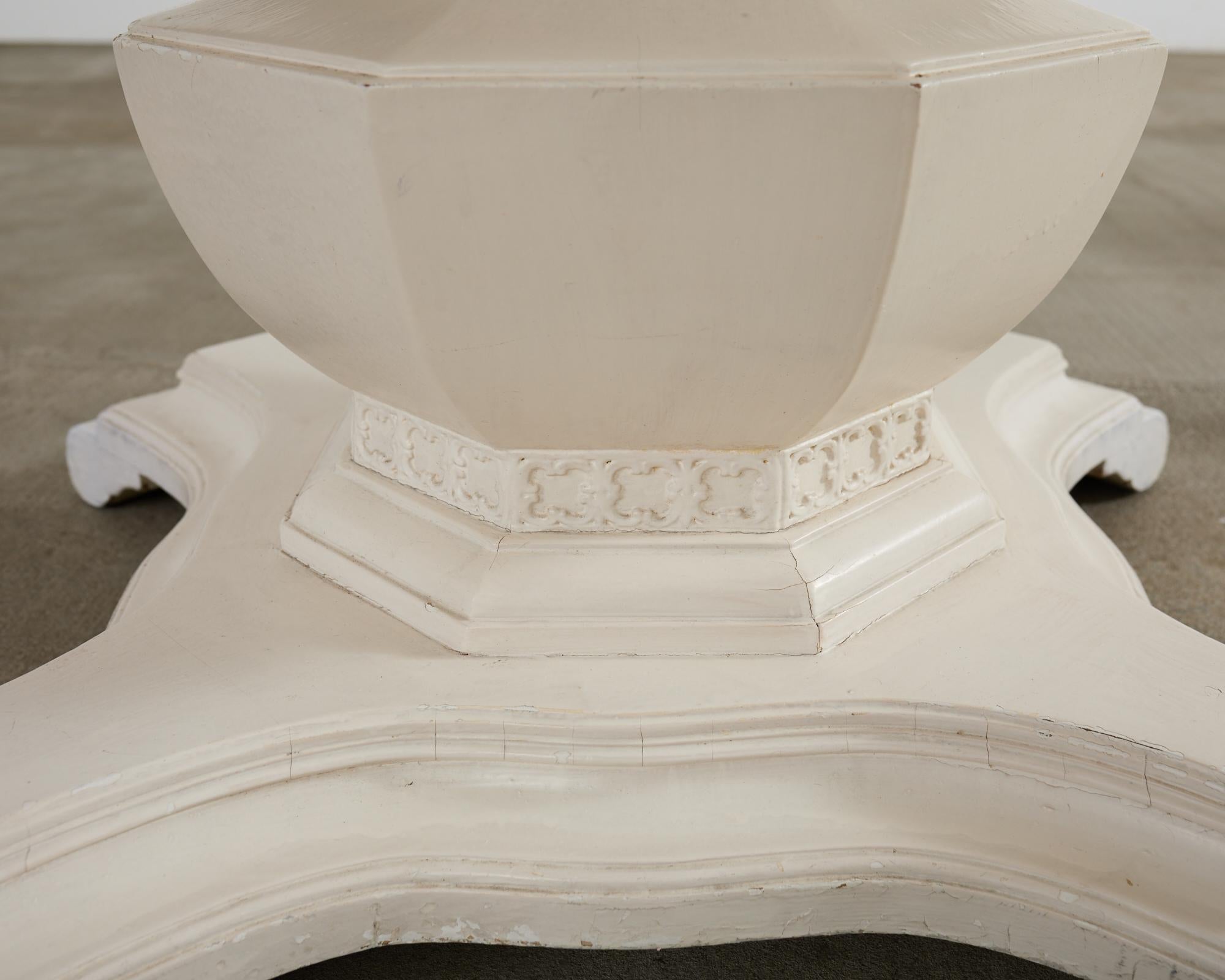 Neoclassical Style Round Marble Top Pedestal Center Table For Sale 6