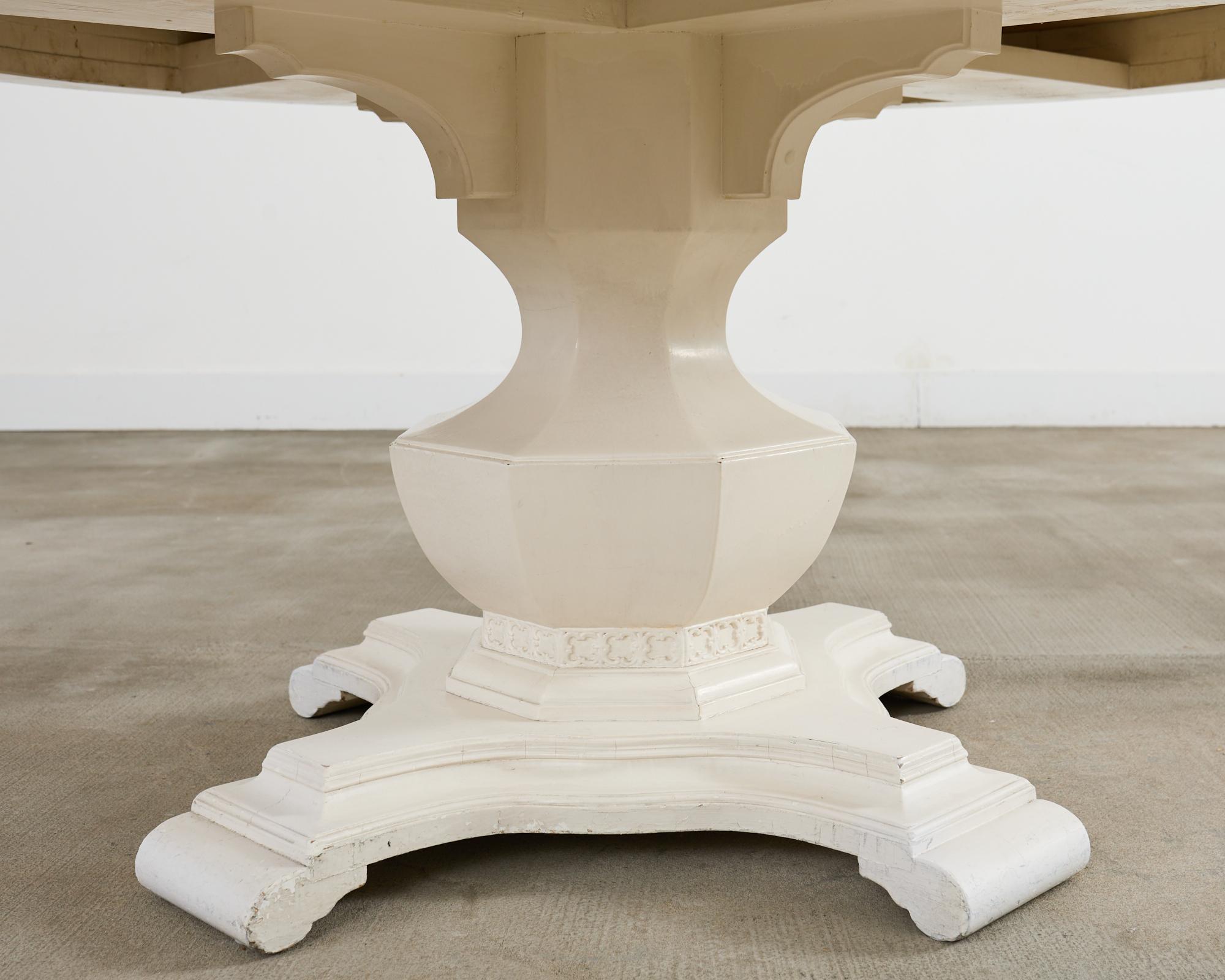 Neoclassical Style Round Marble Top Pedestal Center Table For Sale 10