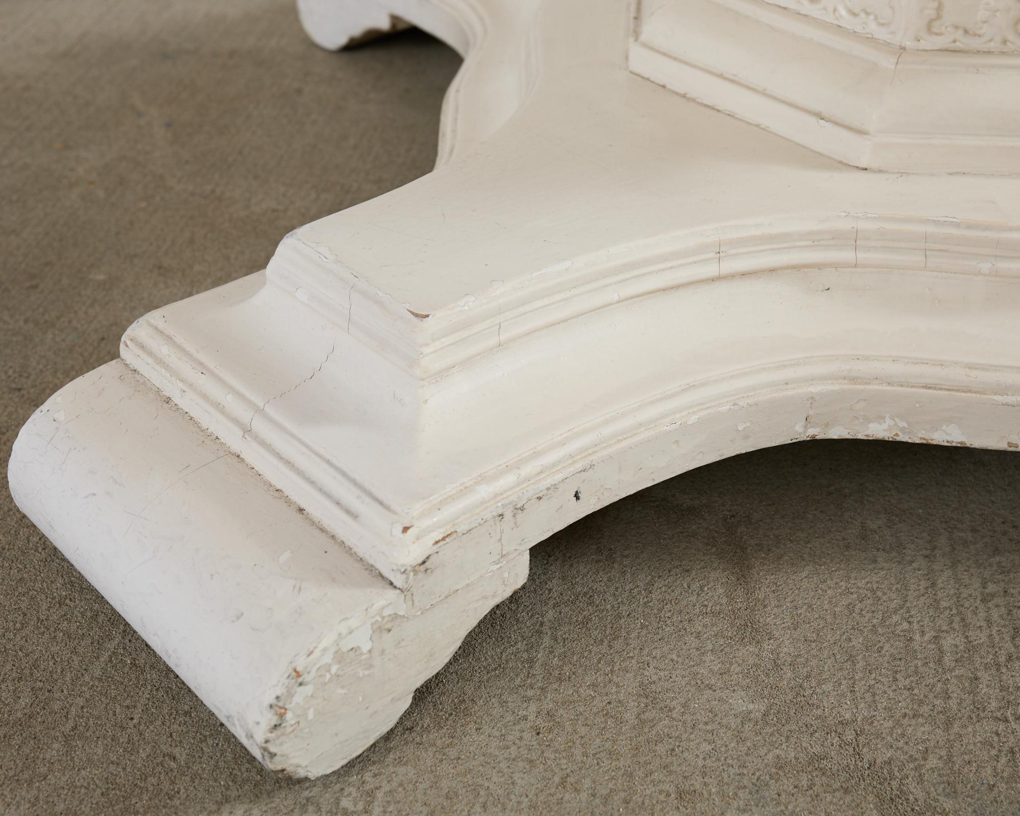 Neoclassical Style Round Marble Top Pedestal Center Table For Sale 11