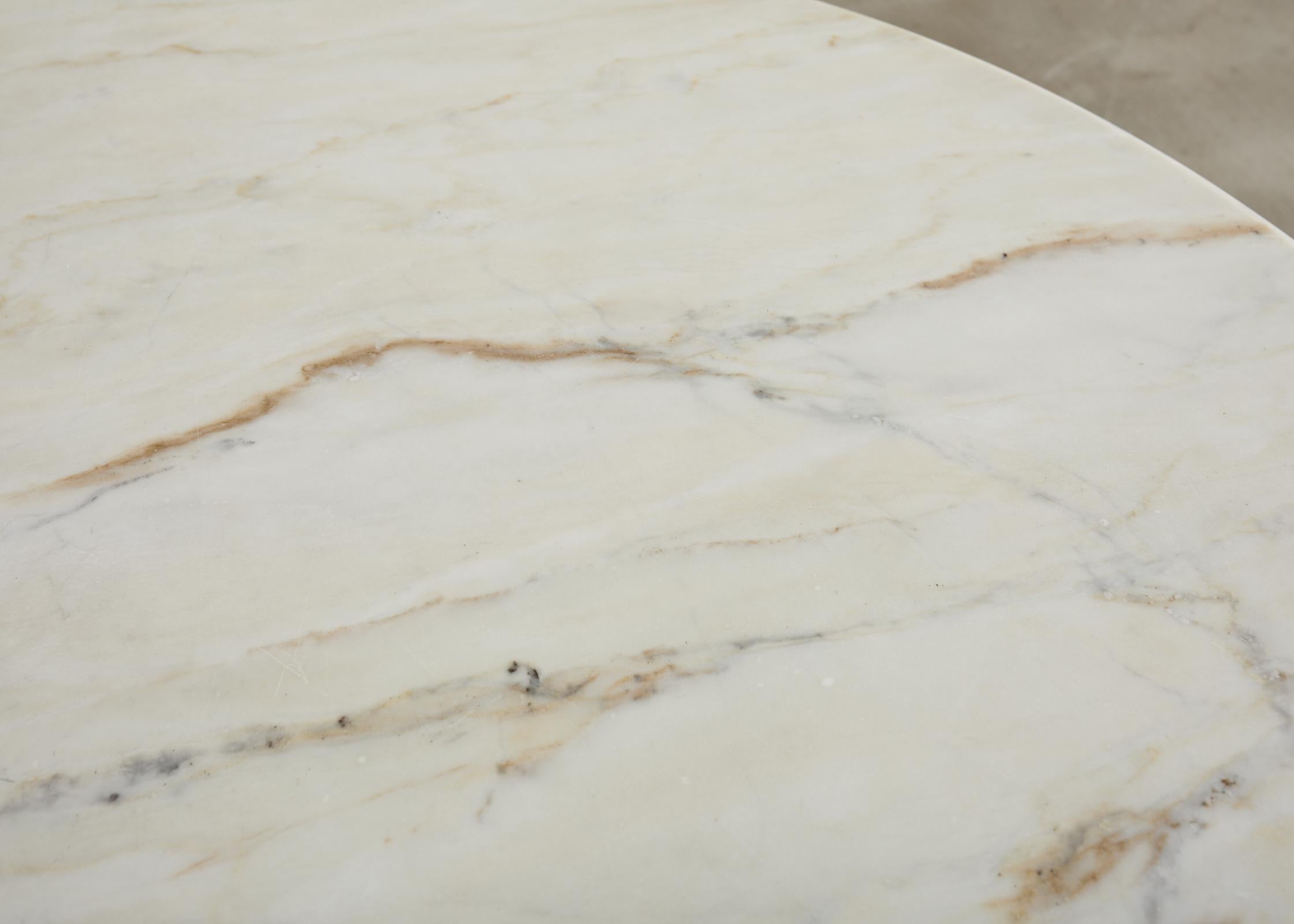 Neoclassical Style Round Marble Top Pedestal Center Table For Sale 13