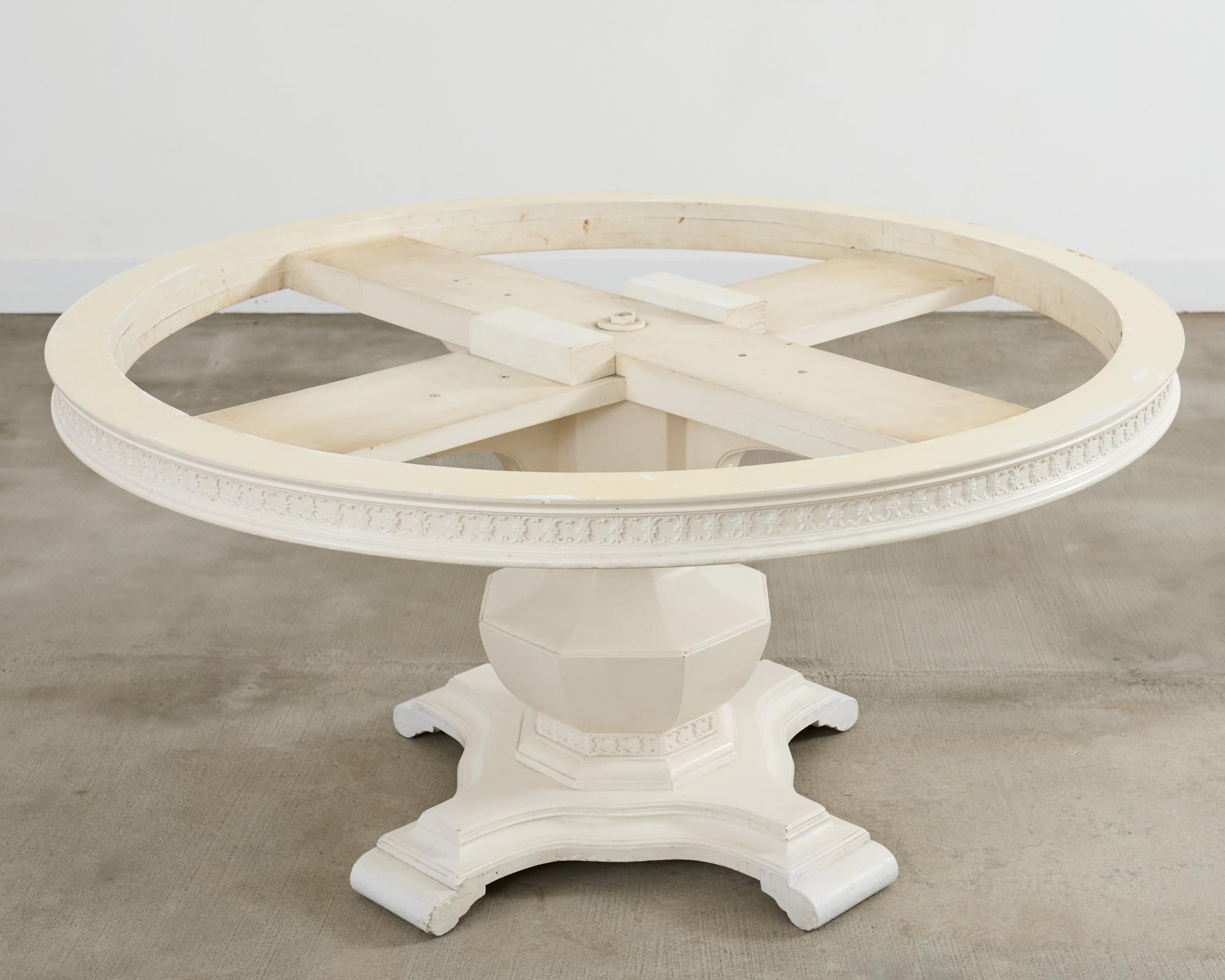Neoclassical Style Round Marble Top Pedestal Center Table For Sale 14