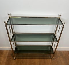 Neoclassical Style Silvered Metal Shelves Unit in the Style Of Maison Jansen