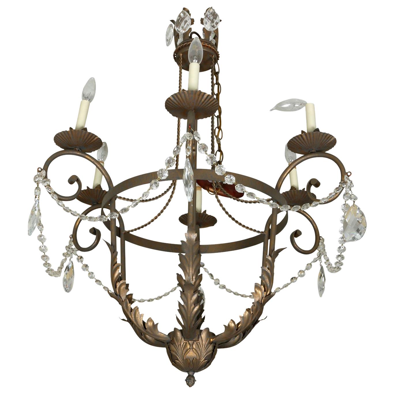 Neoclassical Style Six-Light Chandelier For Sale