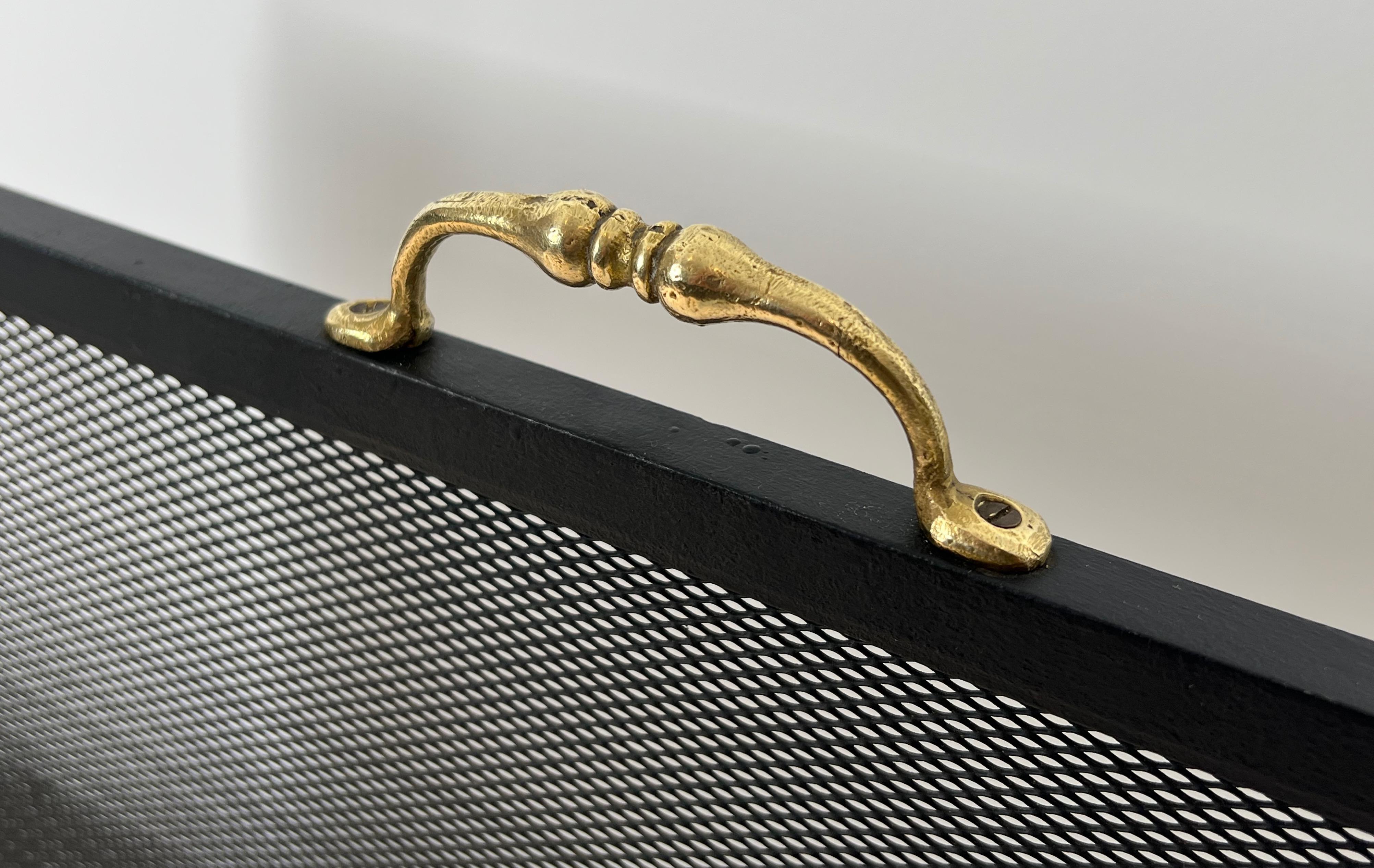 Neoklassizistischer Kaminschirm aus Stahl, Messing und Grillen im neoklassischen Stil mit Krallenfüßen (Neoklassisch) im Angebot