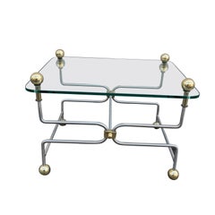 Mesa Cocktail de Acero y Latón Estilo Neoclásico