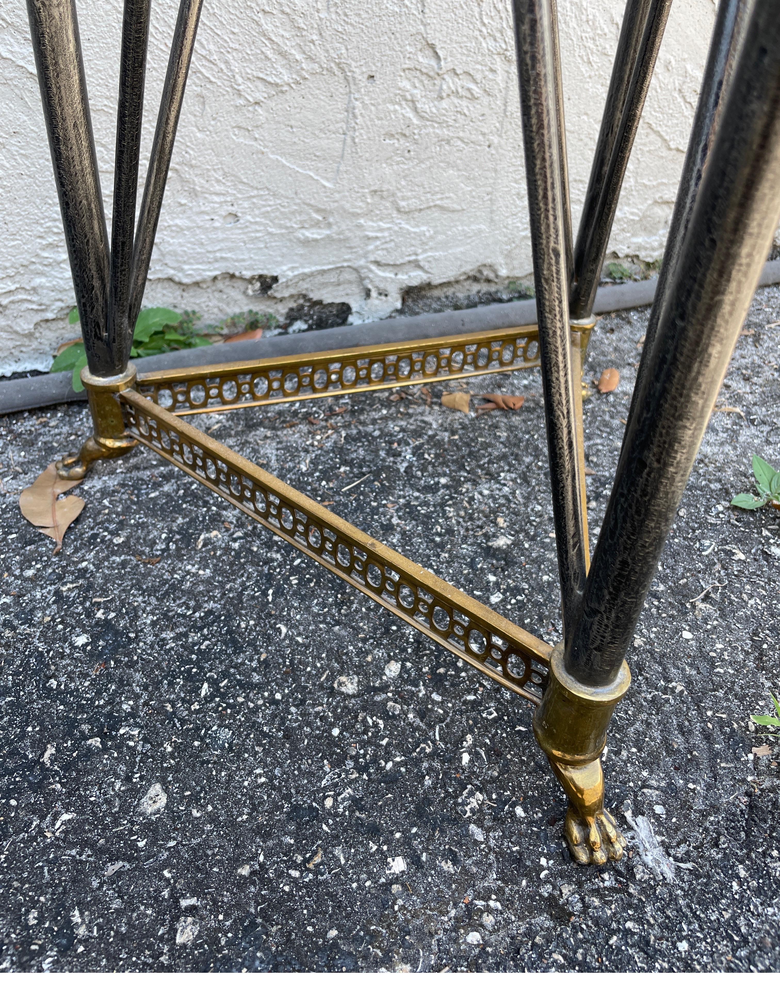 20th Century Neoclassical Style Steel & Brass Pedestal For Sale