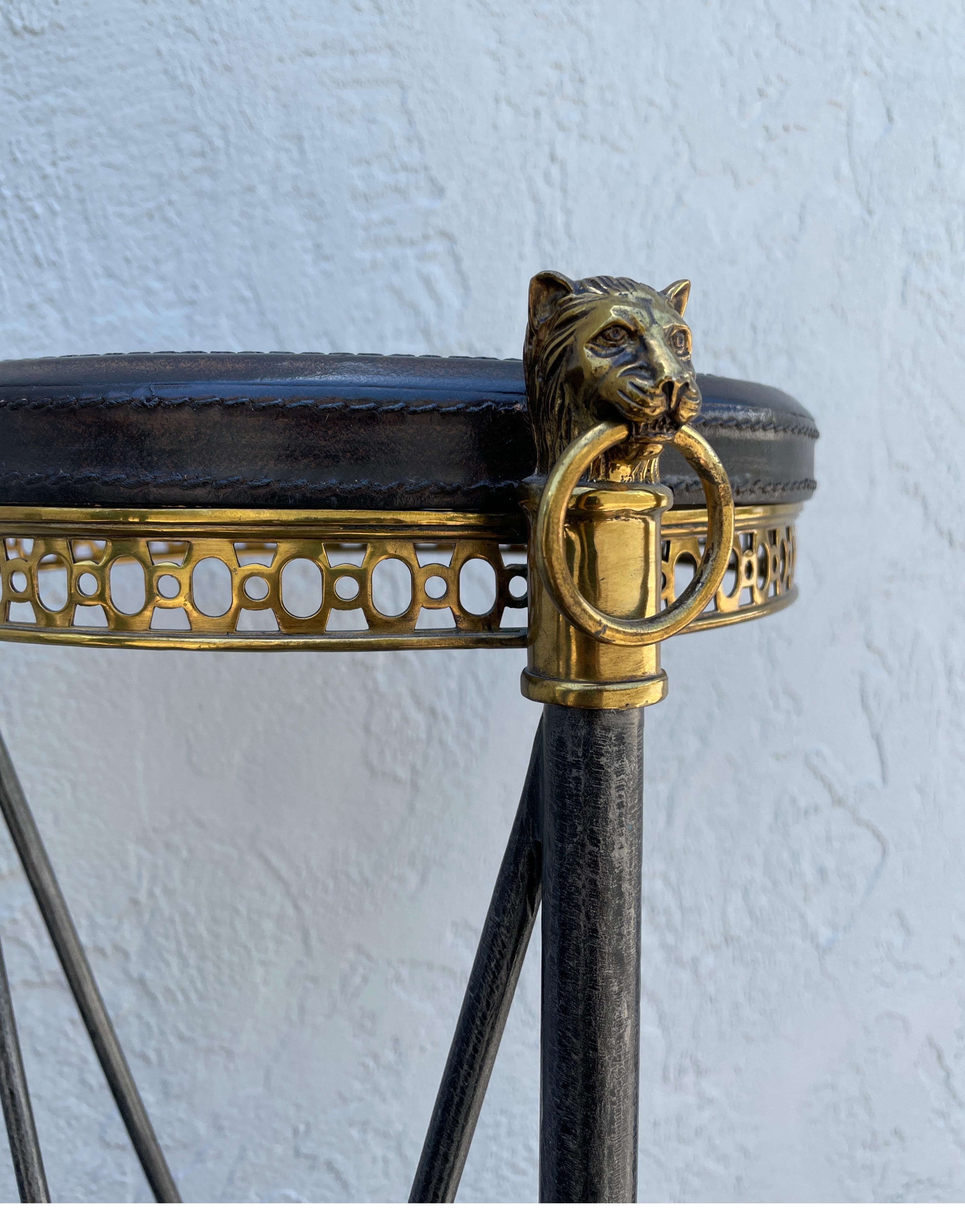 Neoclassical Style Steel & Brass Pedestal For Sale 2