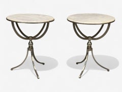 Neoclassical Style, Steel, Marble, End Tables, USA, 20th c.