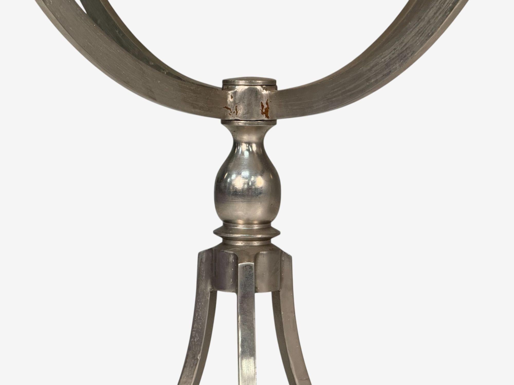 Neoclassical Style, Steel, Marble, End Tables, USA, 20th c. For Sale 3