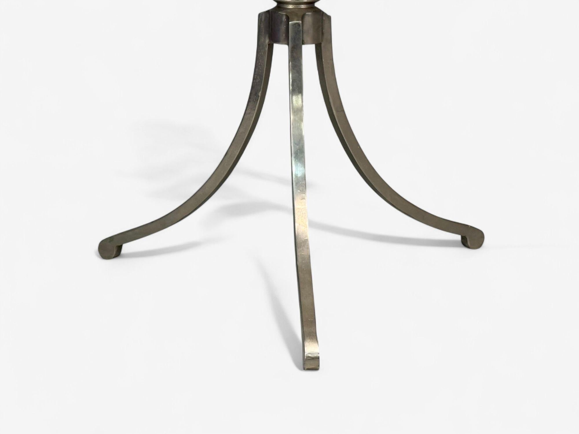 Neoclassical Style, Steel, Marble, End Tables, USA, 20th c. For Sale 4