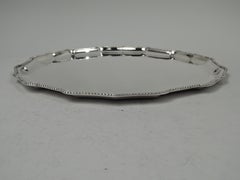 Neoclassical Style Sterling Silver Beaded Tray