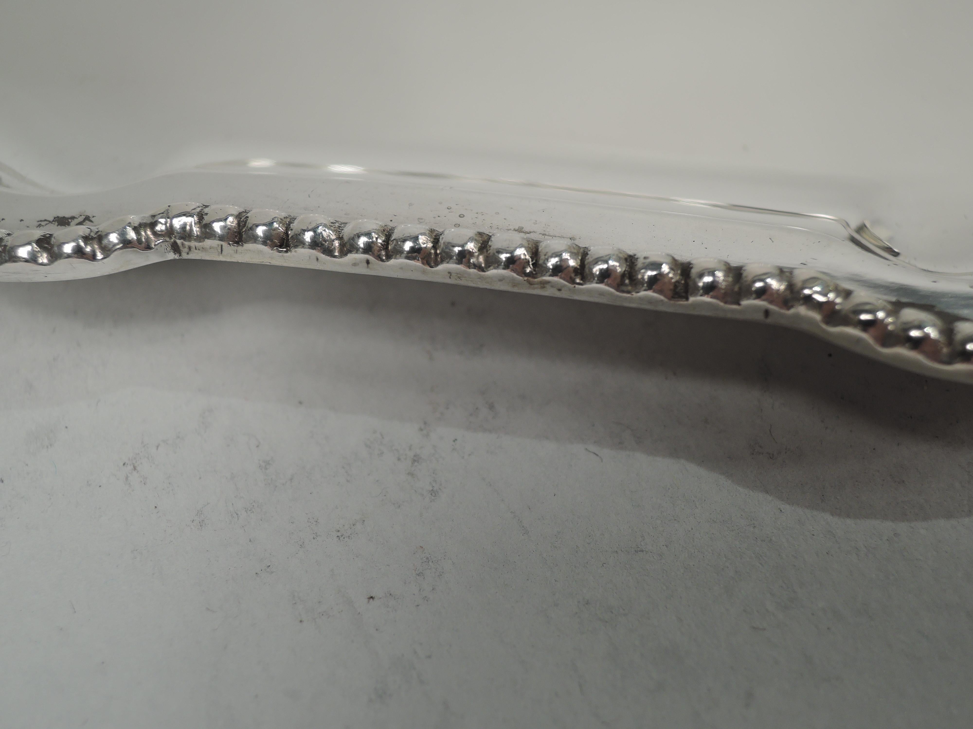 Unknown Neoclassical Style Sterling Silver Beaded Tray For Sale