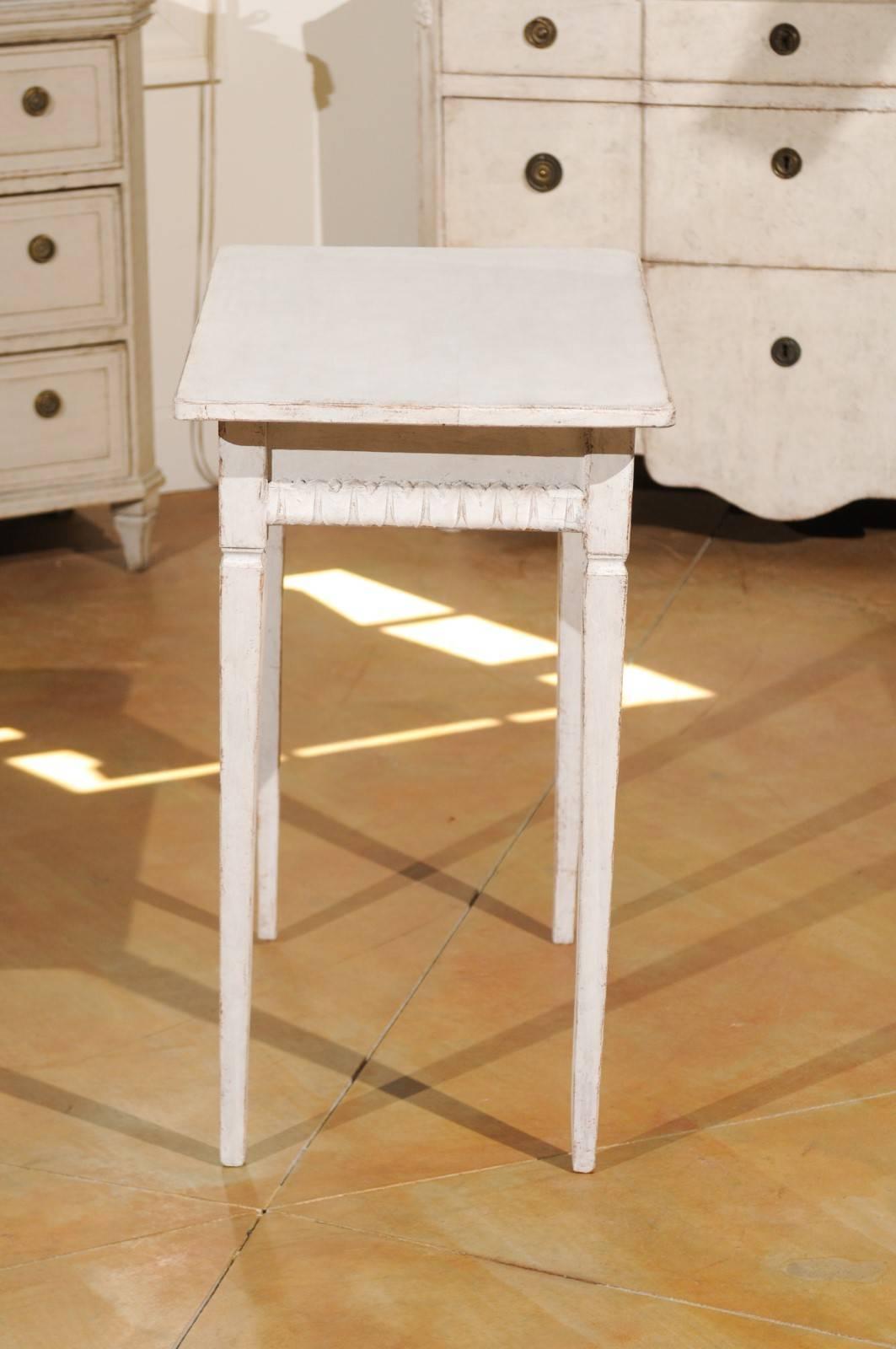 Neoclassical Style Swedish Side Table from Småland with Carved Apron, circa 1880 2