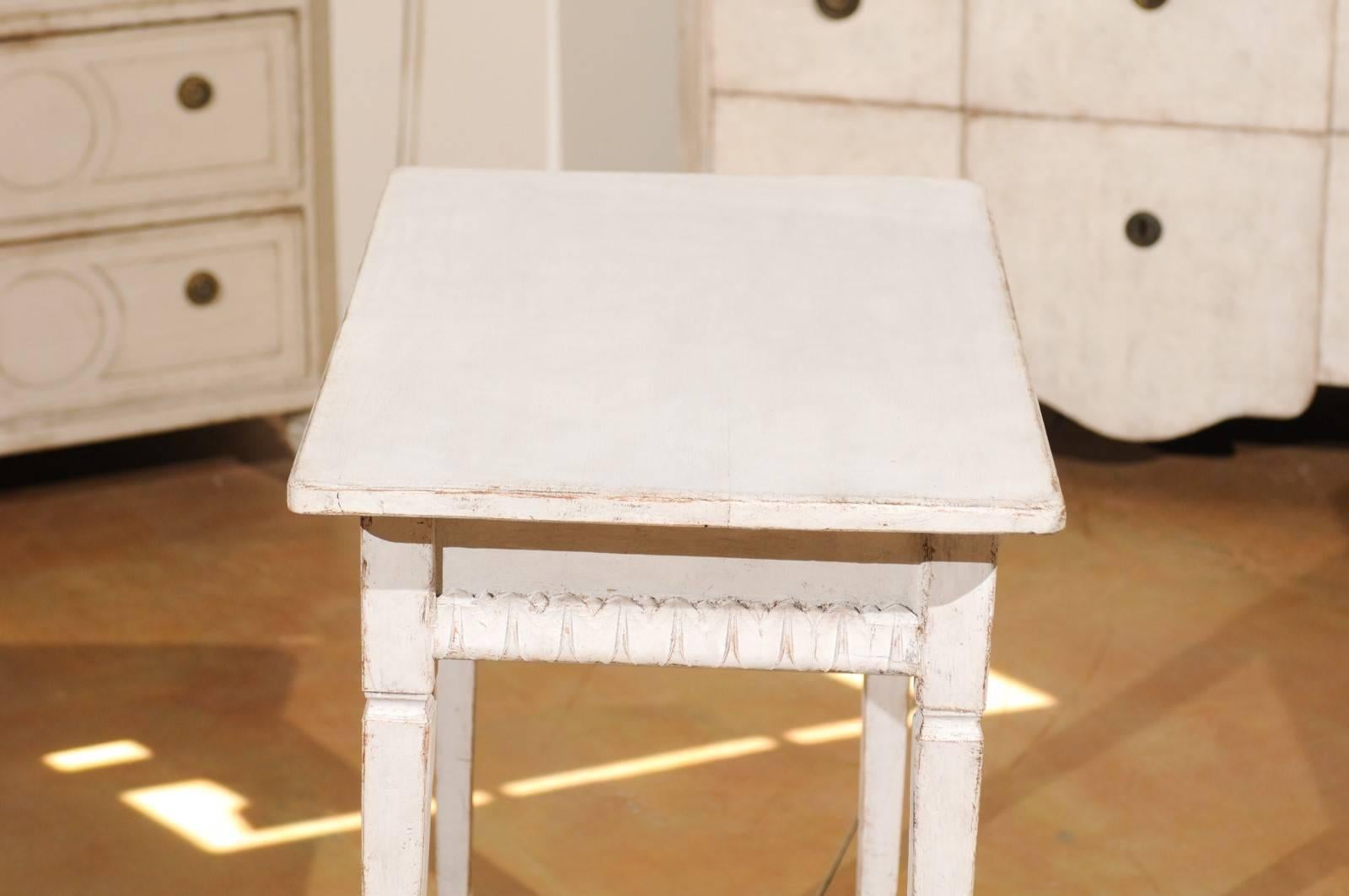 Neoclassical Style Swedish Side Table from Småland with Carved Apron, circa 1880 3
