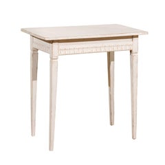 Neoclassical Style Swedish Side Table from Småland with Carved Apron, circa 1880 Neoclassical Style Swedish Side Table from Småland with Carved Apron, circa 1880