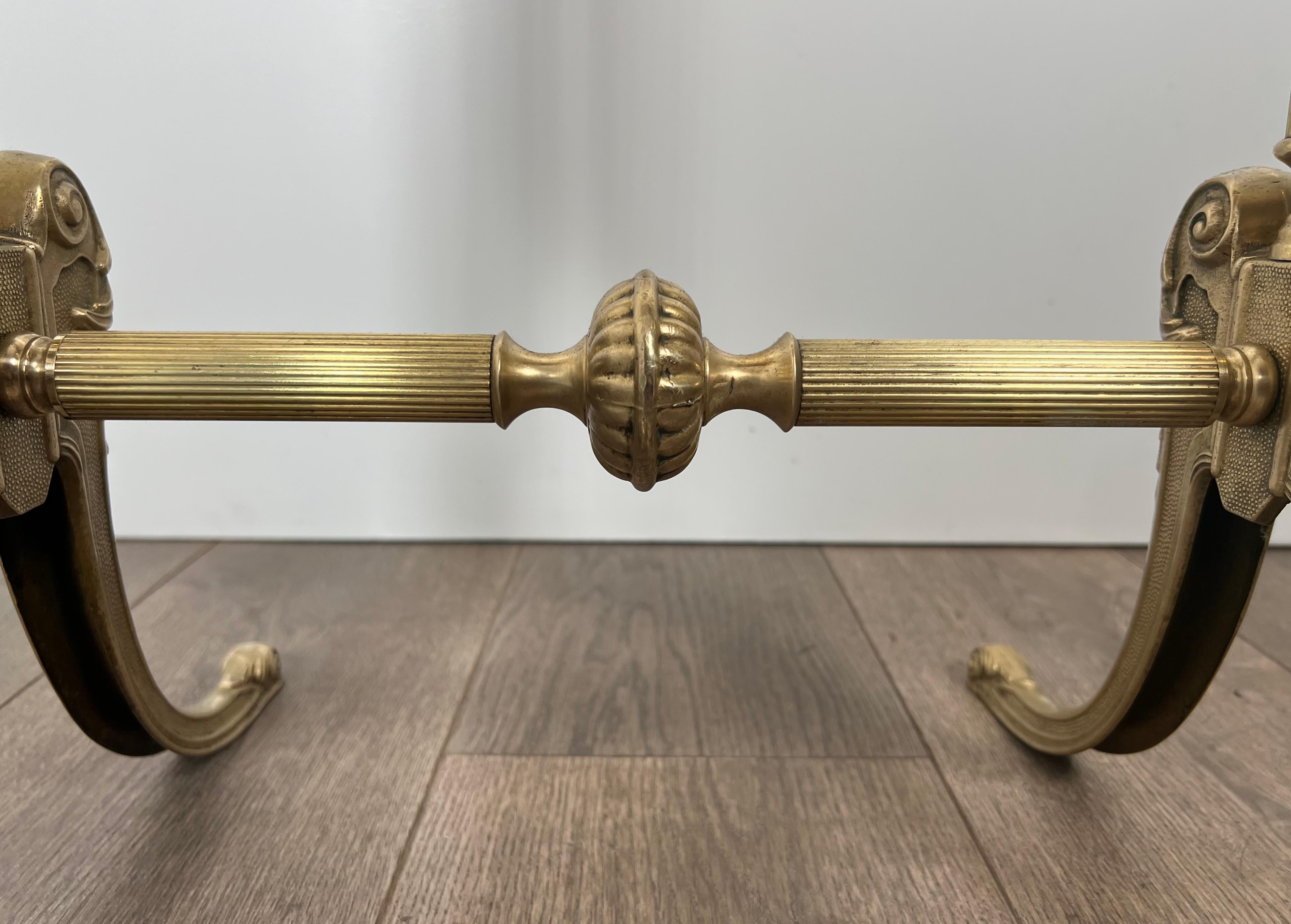 Specchio Psiche in ottone oscillante in stile neoclassico della Maison Jansen in vendita 3