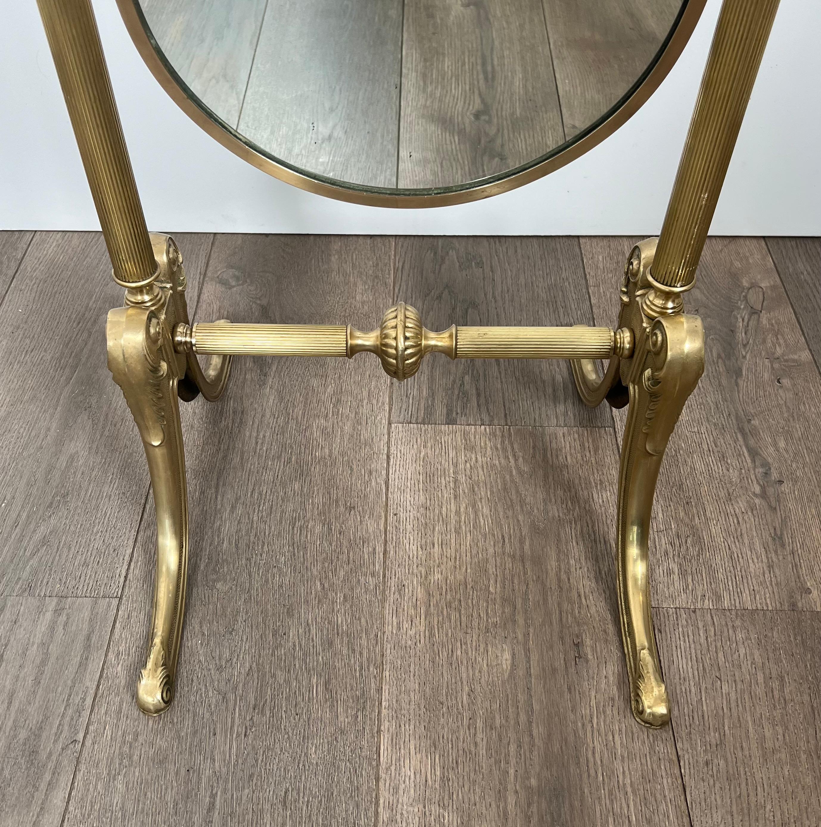Specchio Psiche in ottone oscillante in stile neoclassico della Maison Jansen in vendita 6