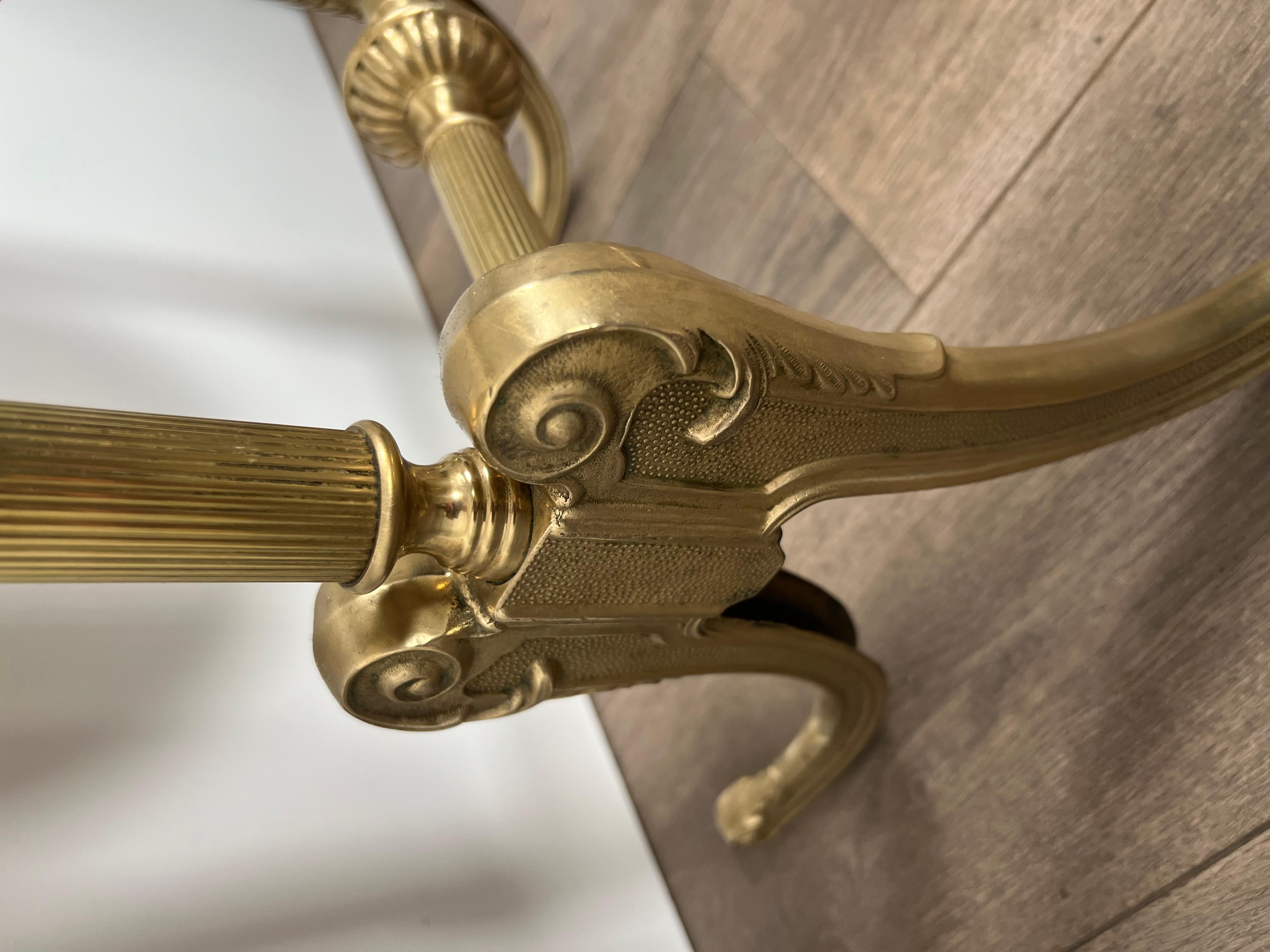 Specchio Psiche in ottone oscillante in stile neoclassico della Maison Jansen in vendita 2