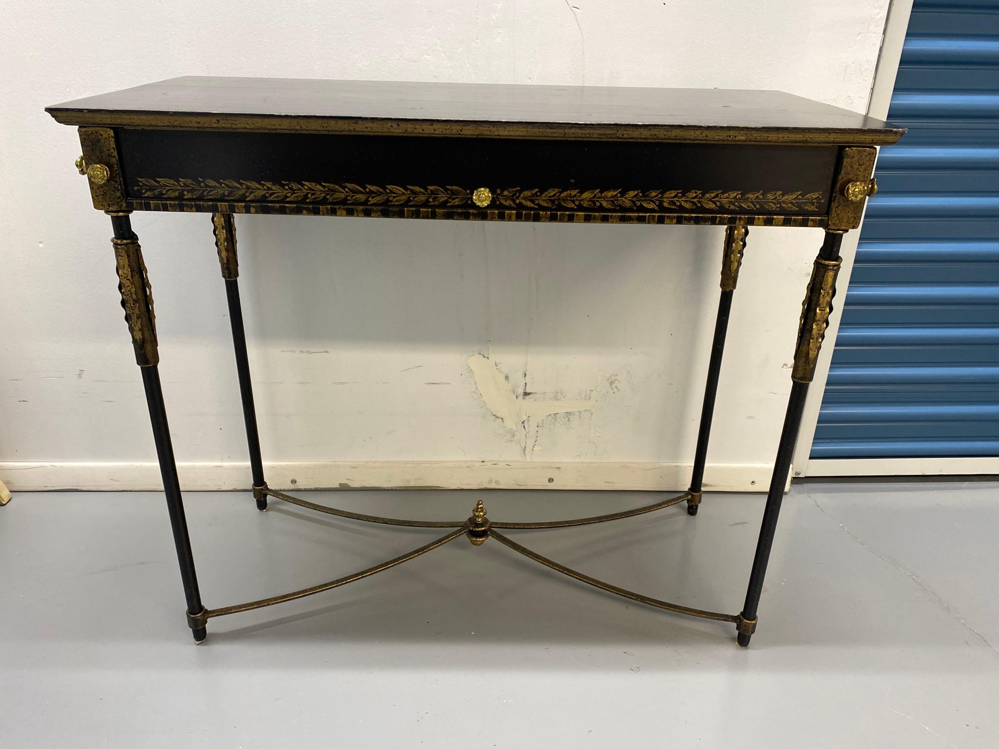 Contemporary Neoclassical Style Table with Painted Decoration by Art & Commerce For Sale