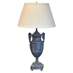 Neoclassical Style Urn Form Lamp With Figural Relief