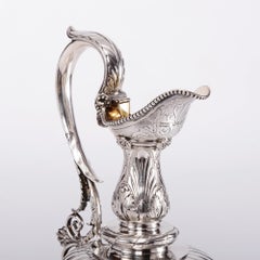Viktorianischer silberner Weinkrug im neoklassischen Stil