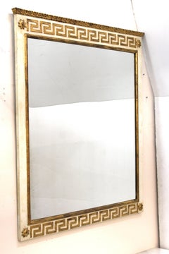 Neoclassical Style Wall Console and Mirror with Greek Key Motif