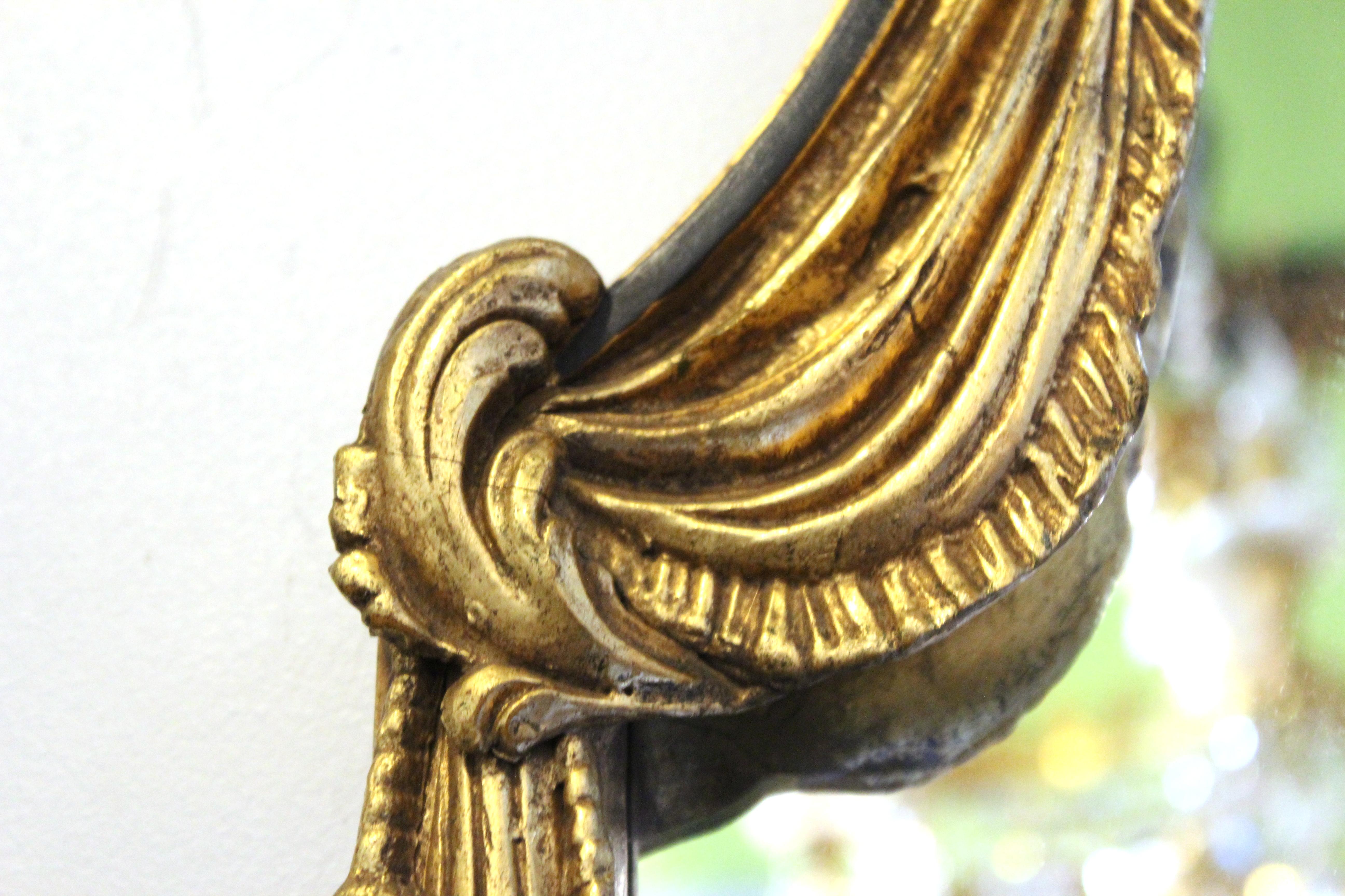 20th Century Neoclassical Style Wall Mirror in Giltwood