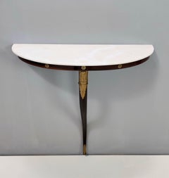 Neoclassical Style Wall-Mounted Console Table with Demilune Marble Top, Italy