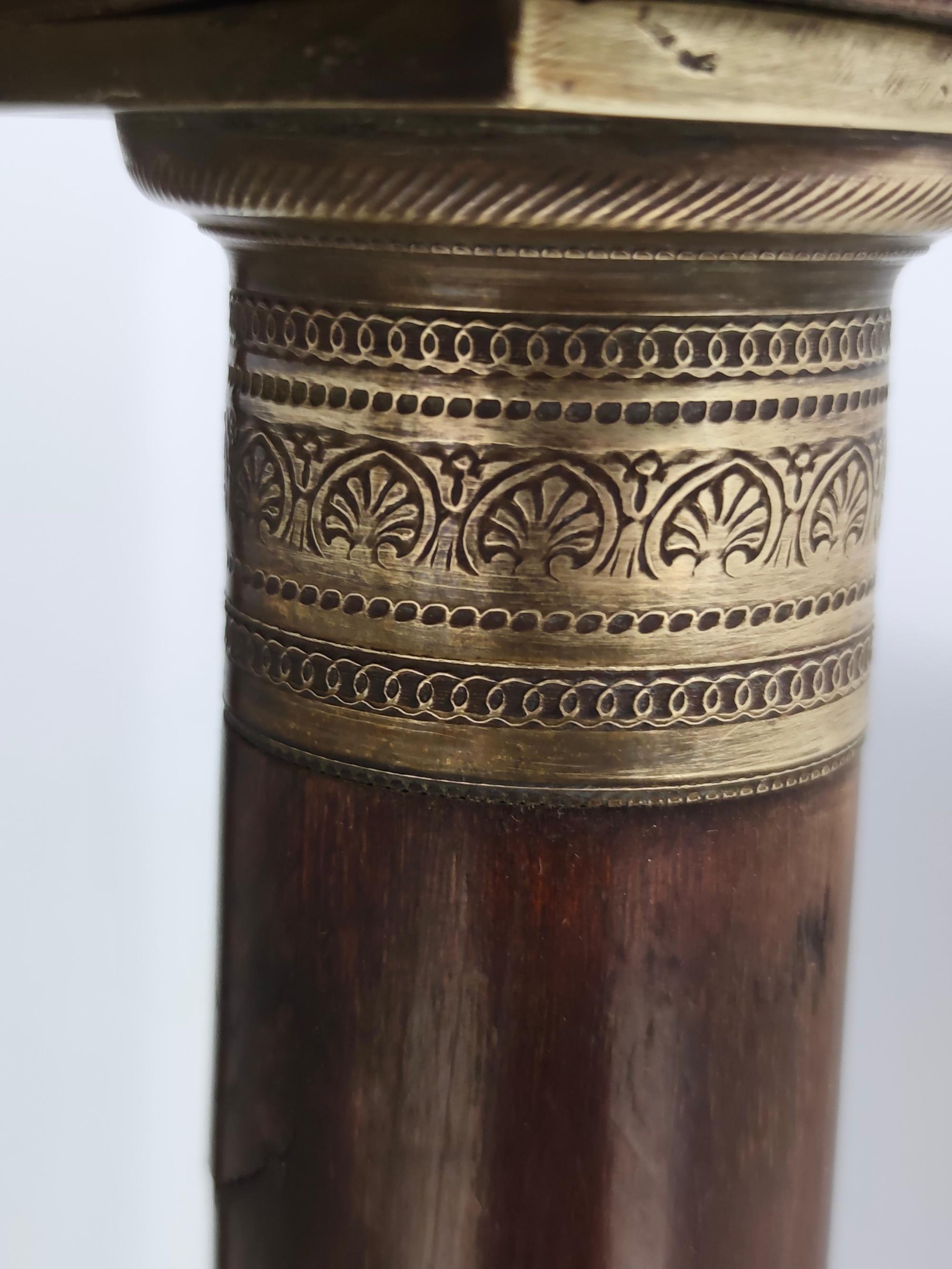 Neoclassical Style Walnut Console with a Rectangular Carrara Marble Top, Italy 8