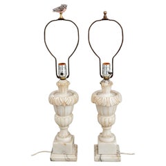 Lampen aus weißem Carrara-Marmor im neoklassischen Stil, 2
