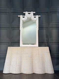 Neoclassical Style White Swag Wall Mirror