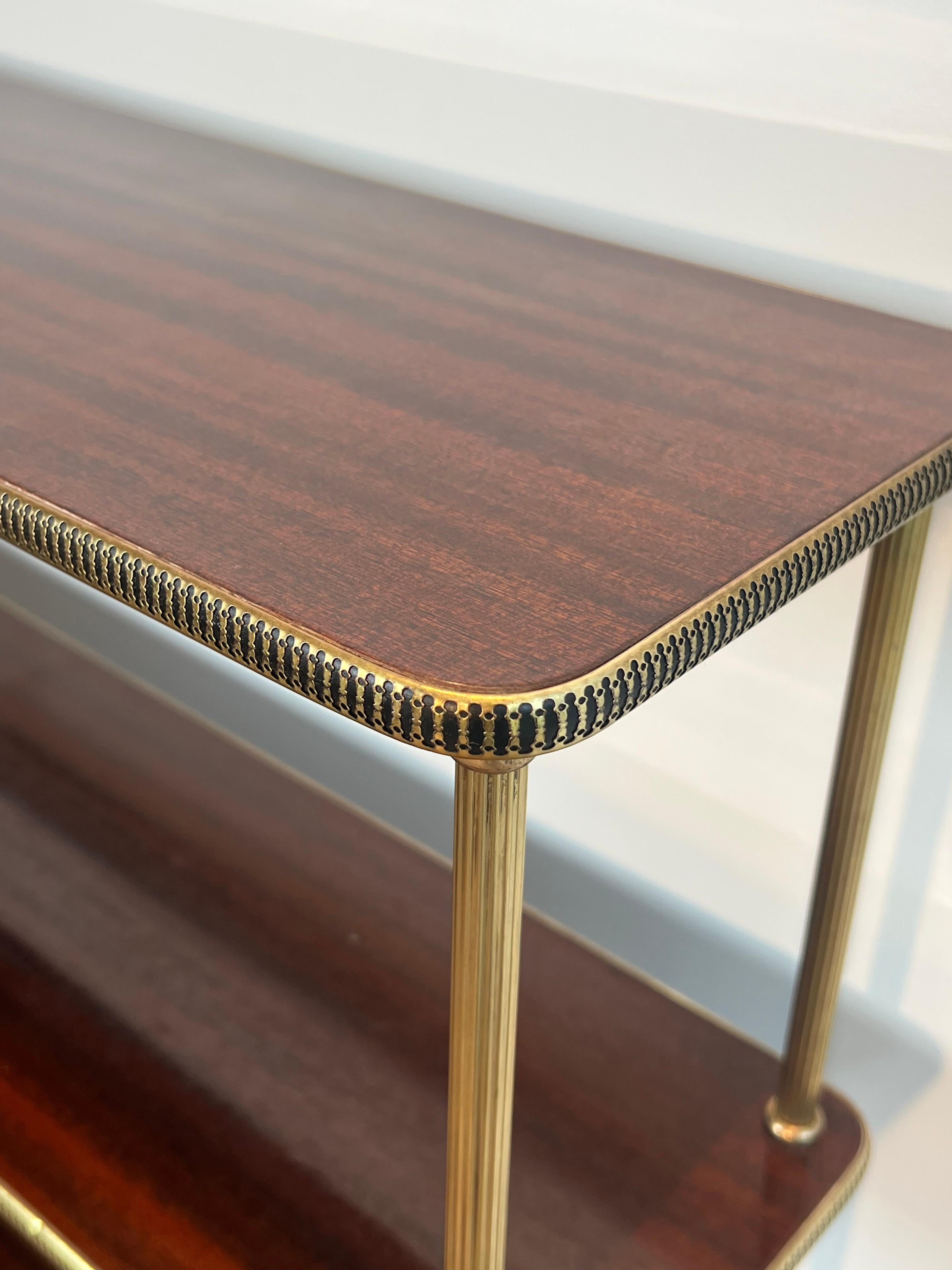 Neoclassical Style Wood and Brass Shelves In the Style of Maison Jansen 5