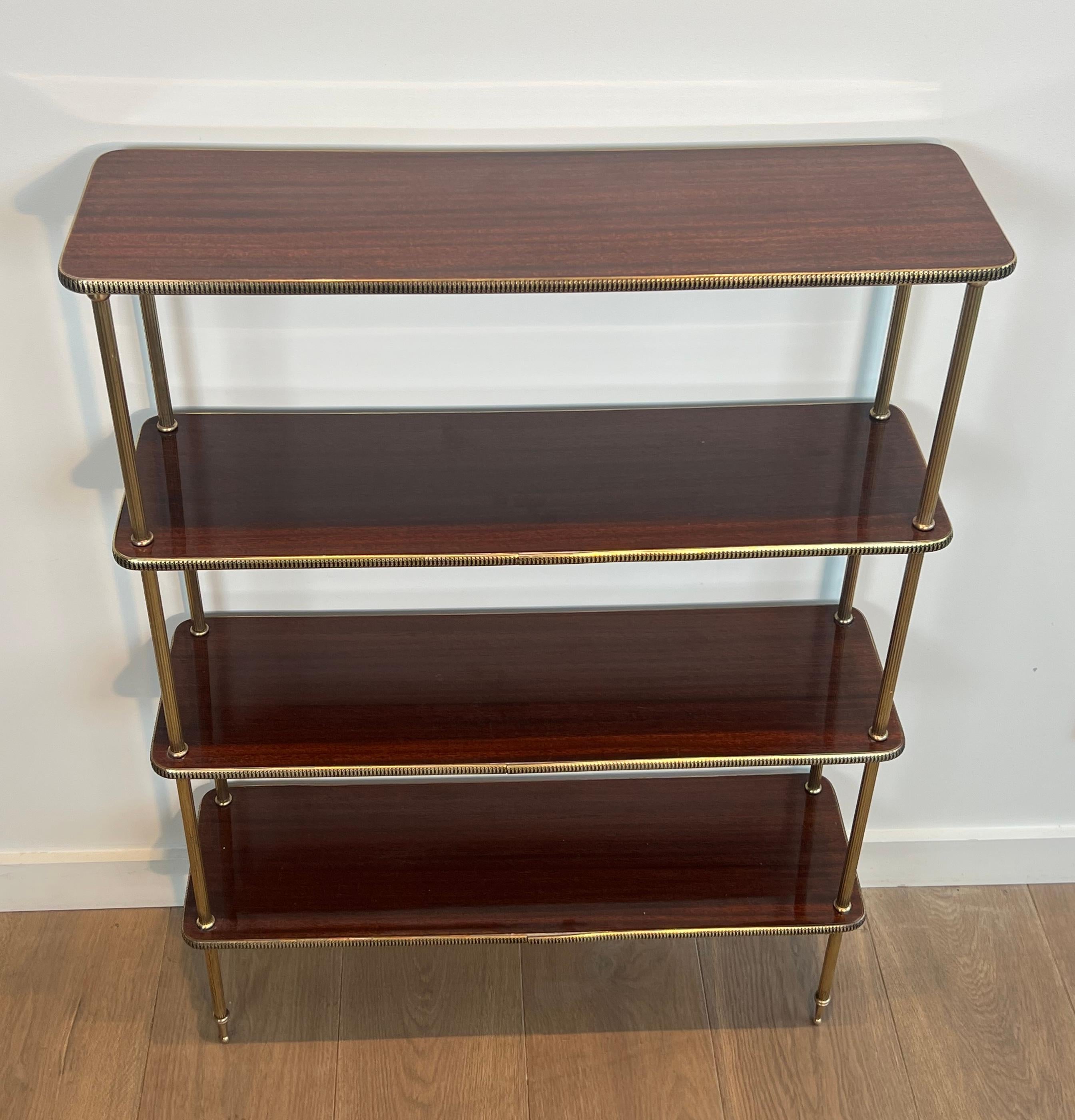 Neoclassical Style Wood and Brass Shelves In the Style of Maison Jansen In Good Condition In Marcq-en-Barœul, Hauts-de-France