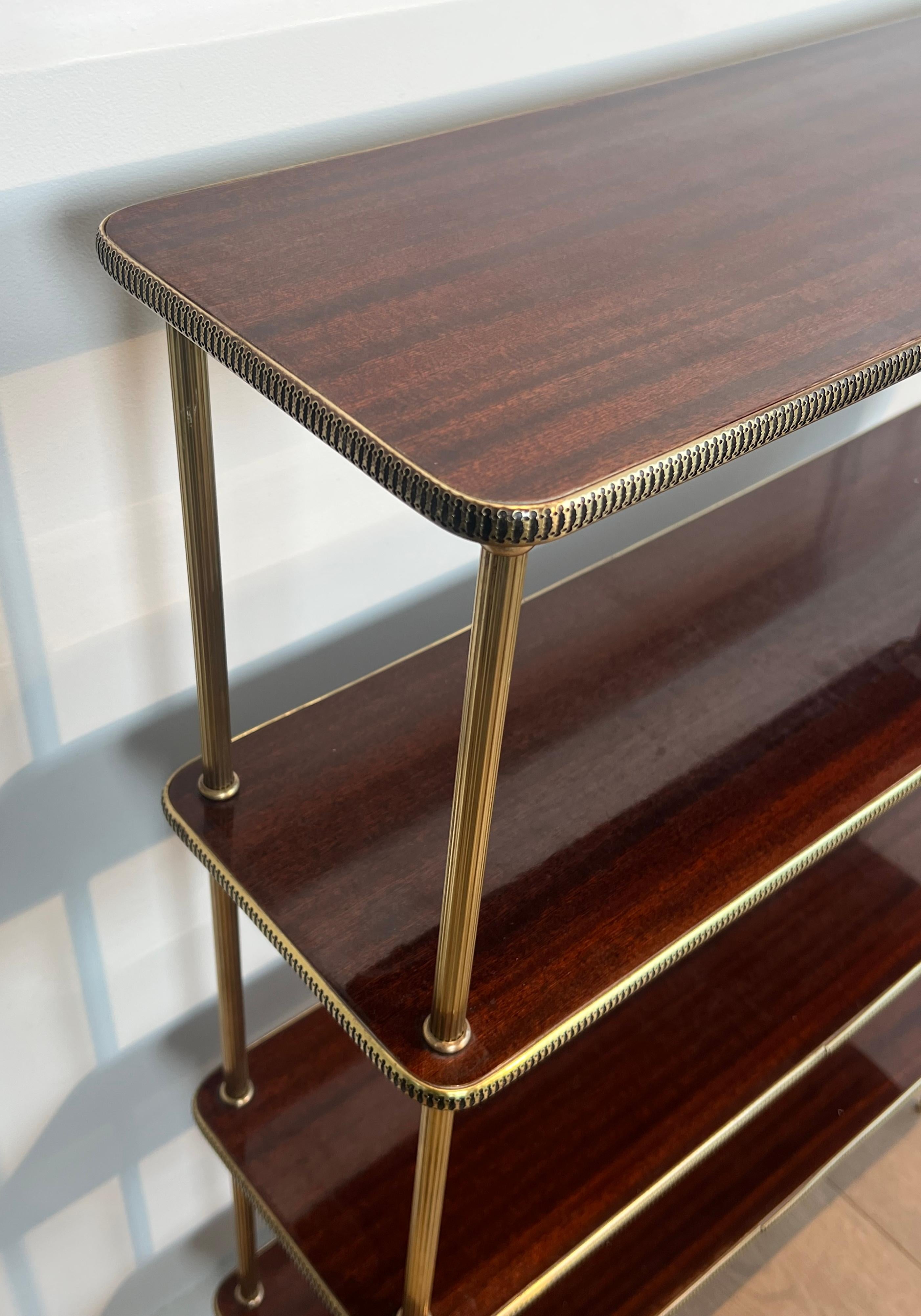 Neoclassical Style Wood and Brass Shelves In the Style of Maison Jansen 1