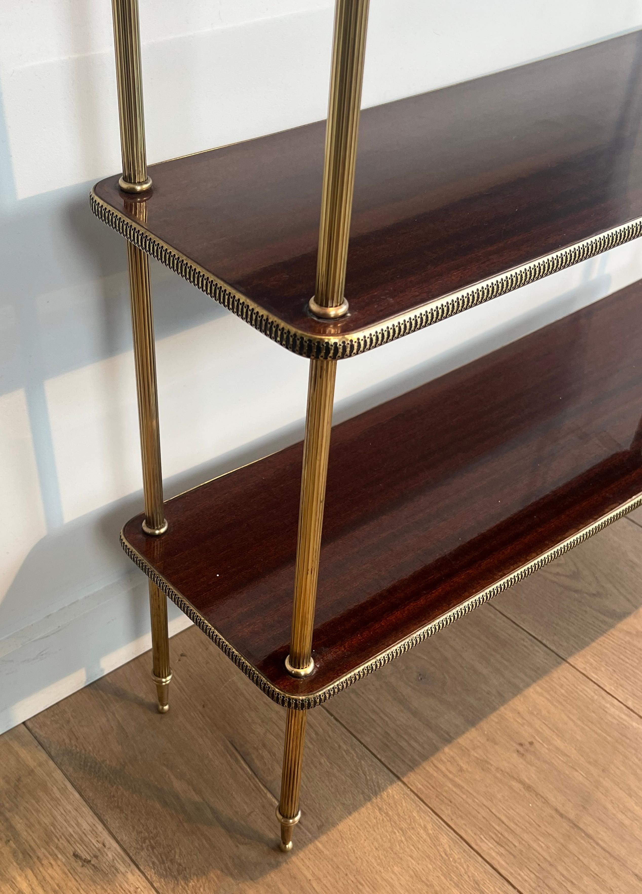 Neoclassical Style Wood and Brass Shelves In the Style of Maison Jansen 2