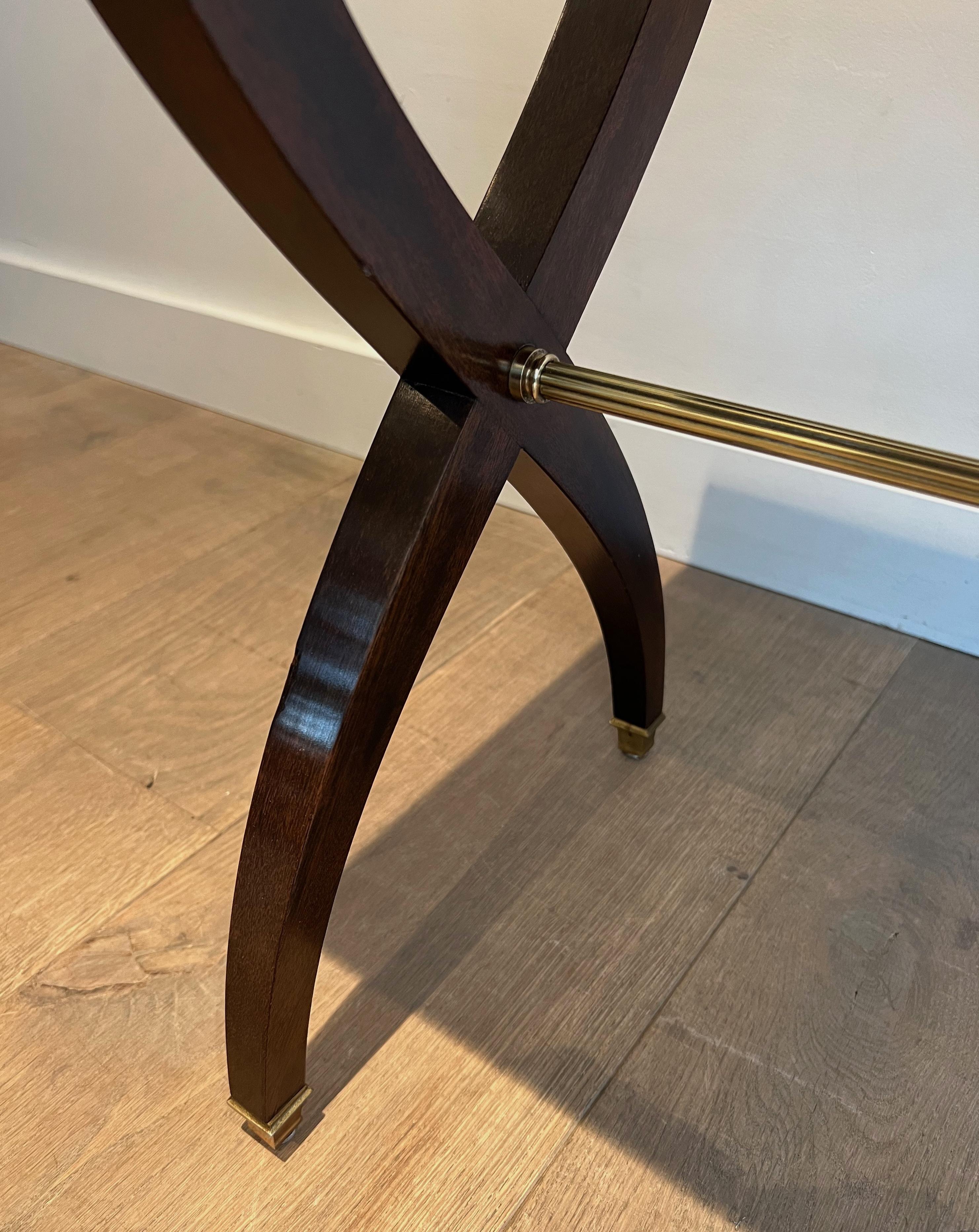 Tavolino o comodino in stile neoclassico in Wood e ottone di Maison Jansen in vendita 11