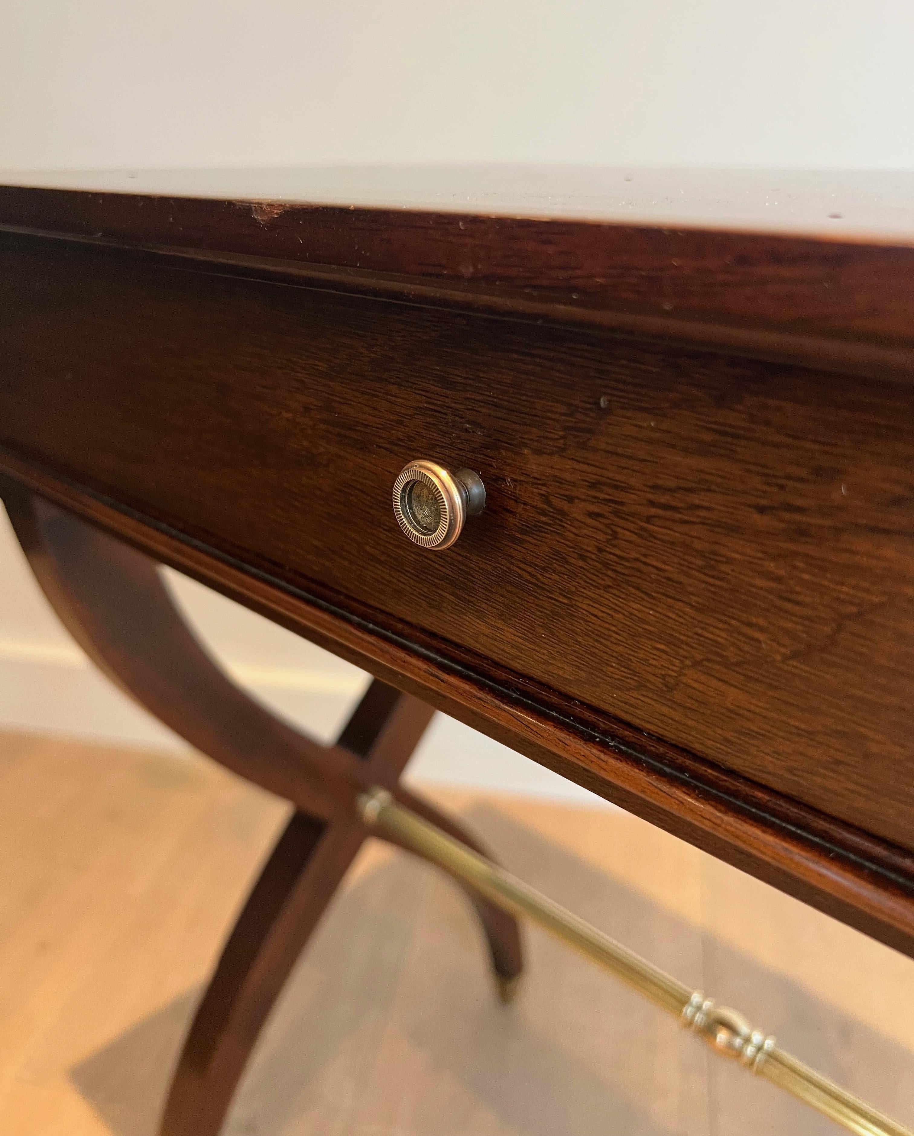 Tavolino o comodino in stile neoclassico in Wood e ottone di Maison Jansen in vendita 1