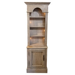 Neoclassical Style Wooden Cabinet with Arch Motif and Eight Lights