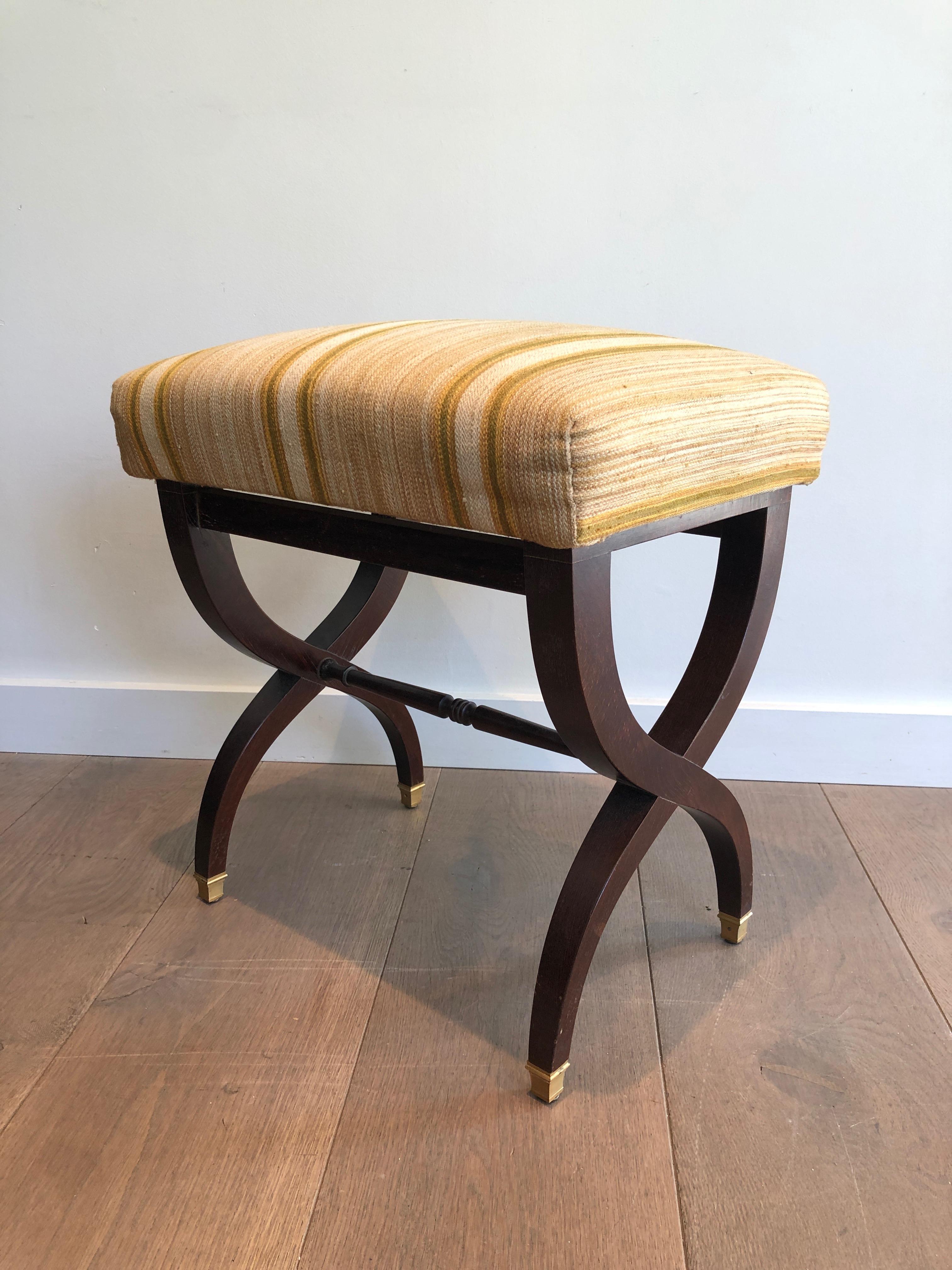 Neoclassical Style Wooden Stool, circa 1940 For Sale 8