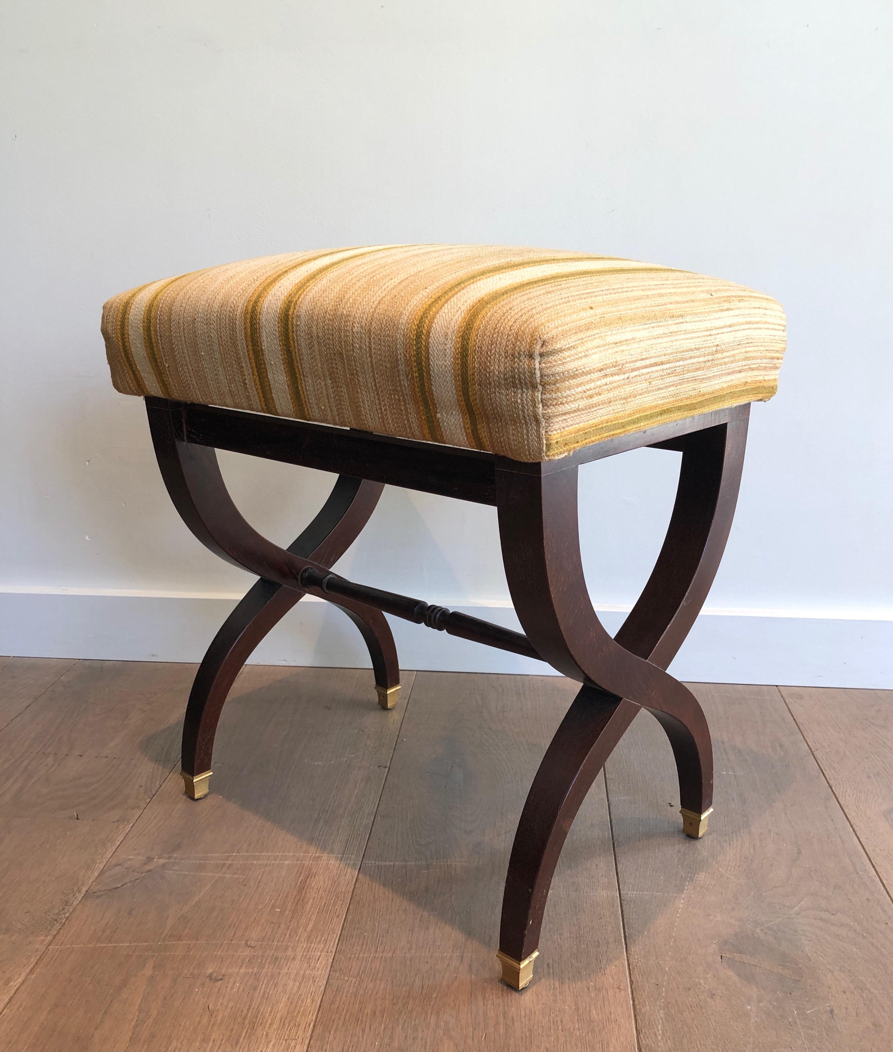 French Neoclassical Style Wooden Stool, circa 1940 For Sale