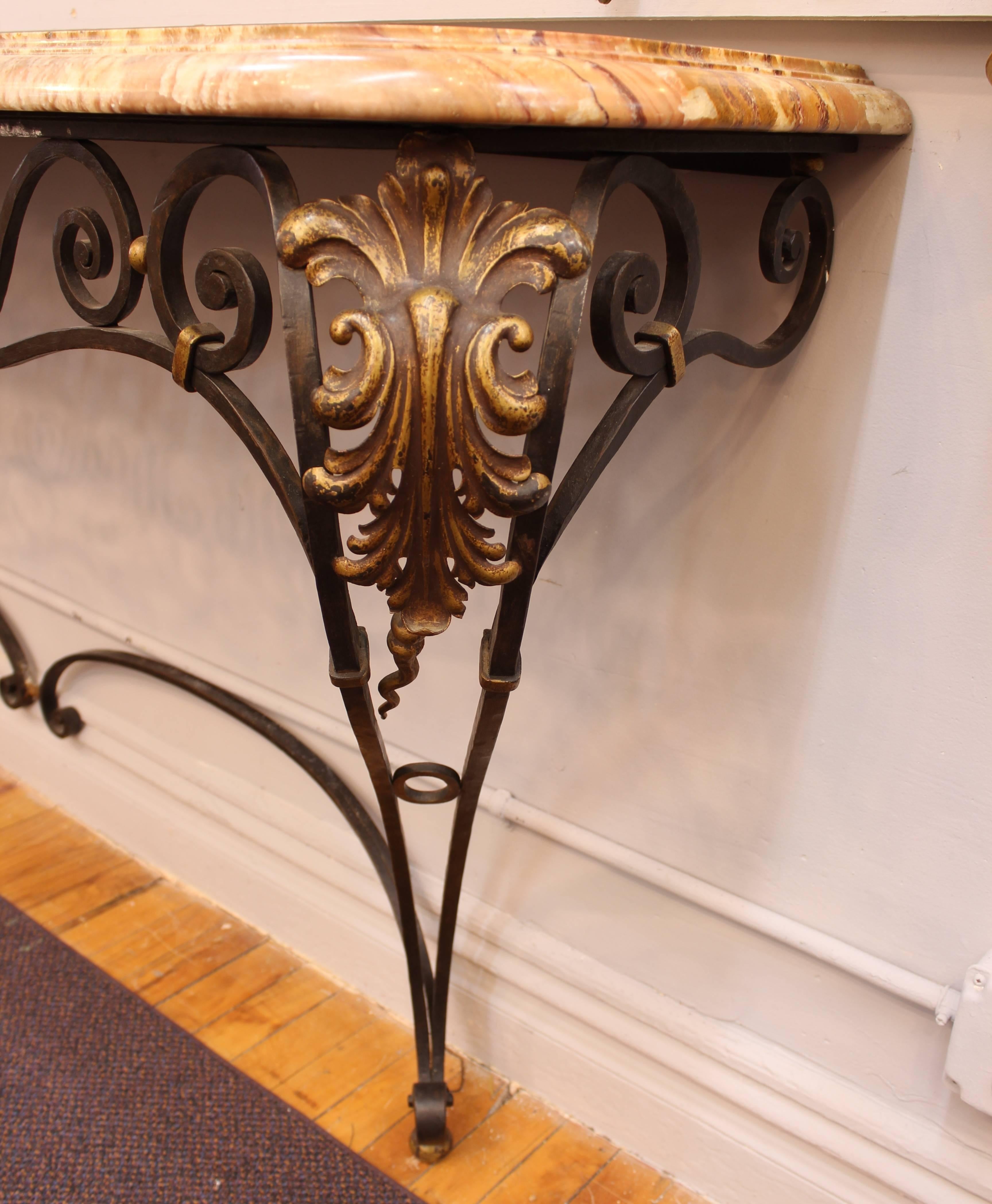 Neoclassical Style Wrought Iron and Marble Sideboard In Good Condition In New York, NY